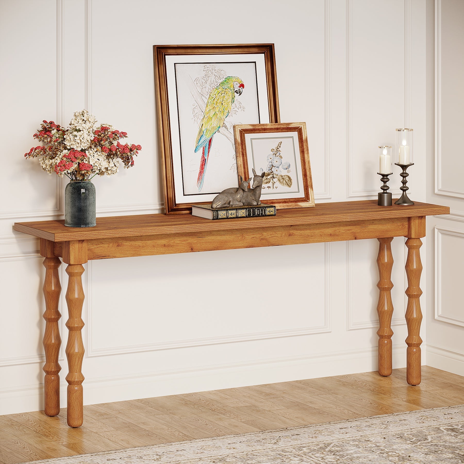 180 cm Console Table, Wood Sofa Table Behind Couch