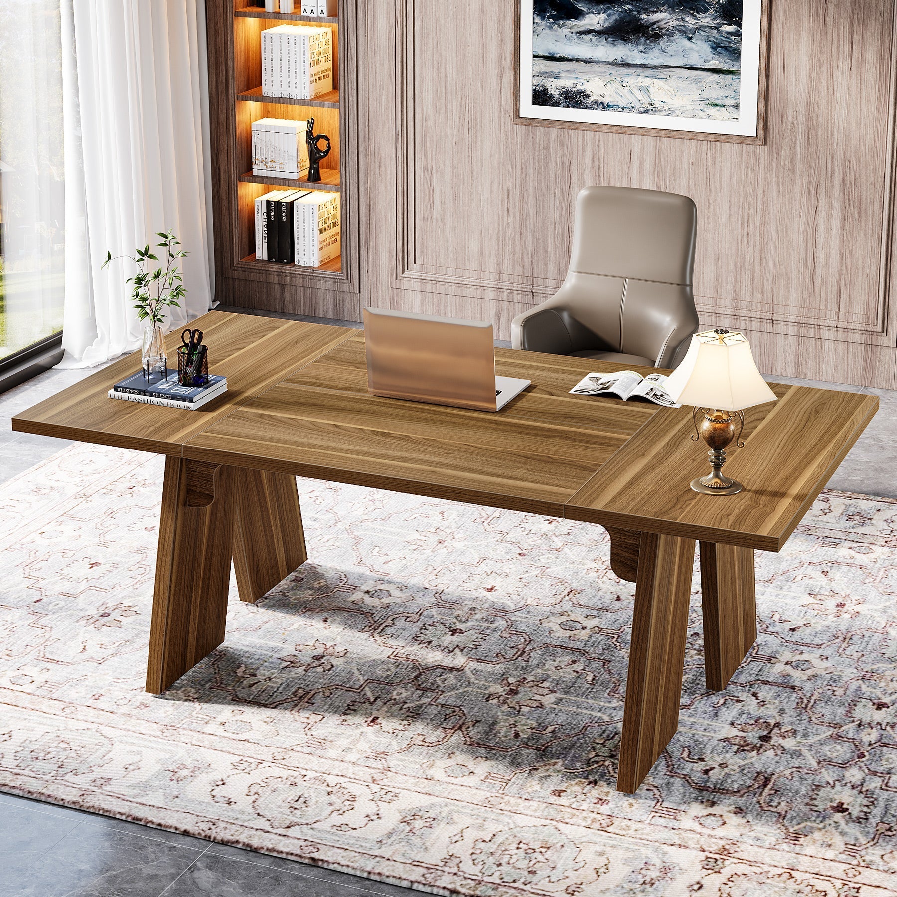 180 cm Executive Desk, Wood 180 cm Conference Table Meeting Table Computer Desk