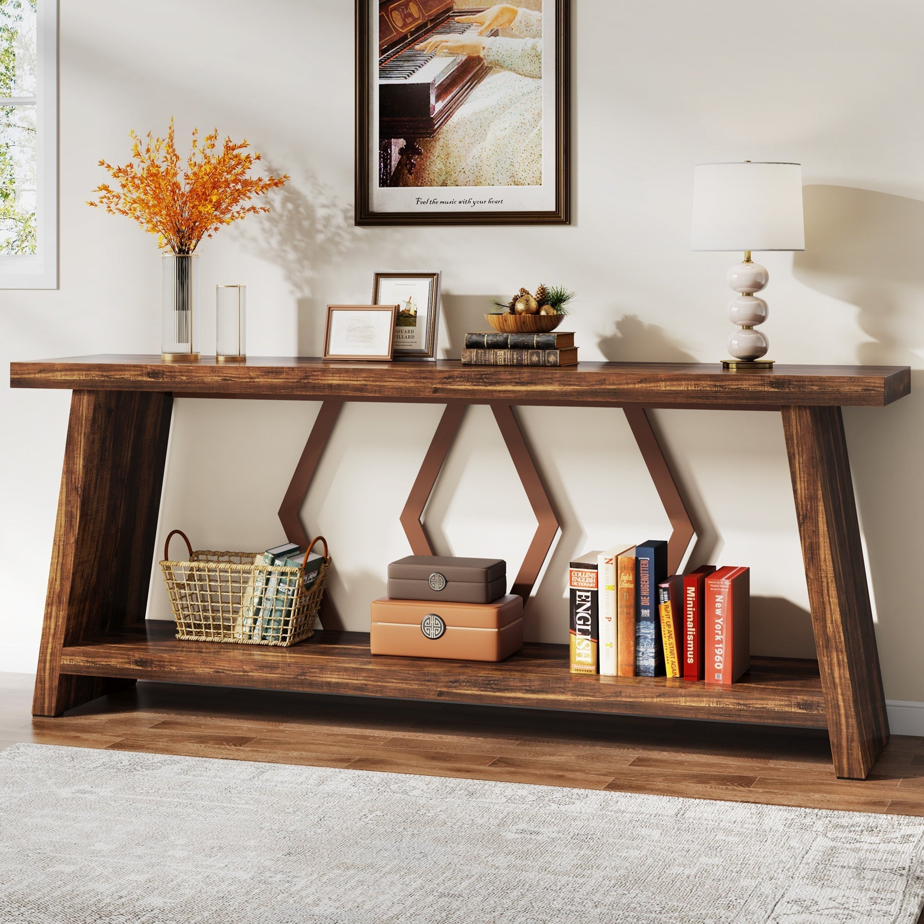 180-CM Console Sofa Table with Storage for Entryway Living Room