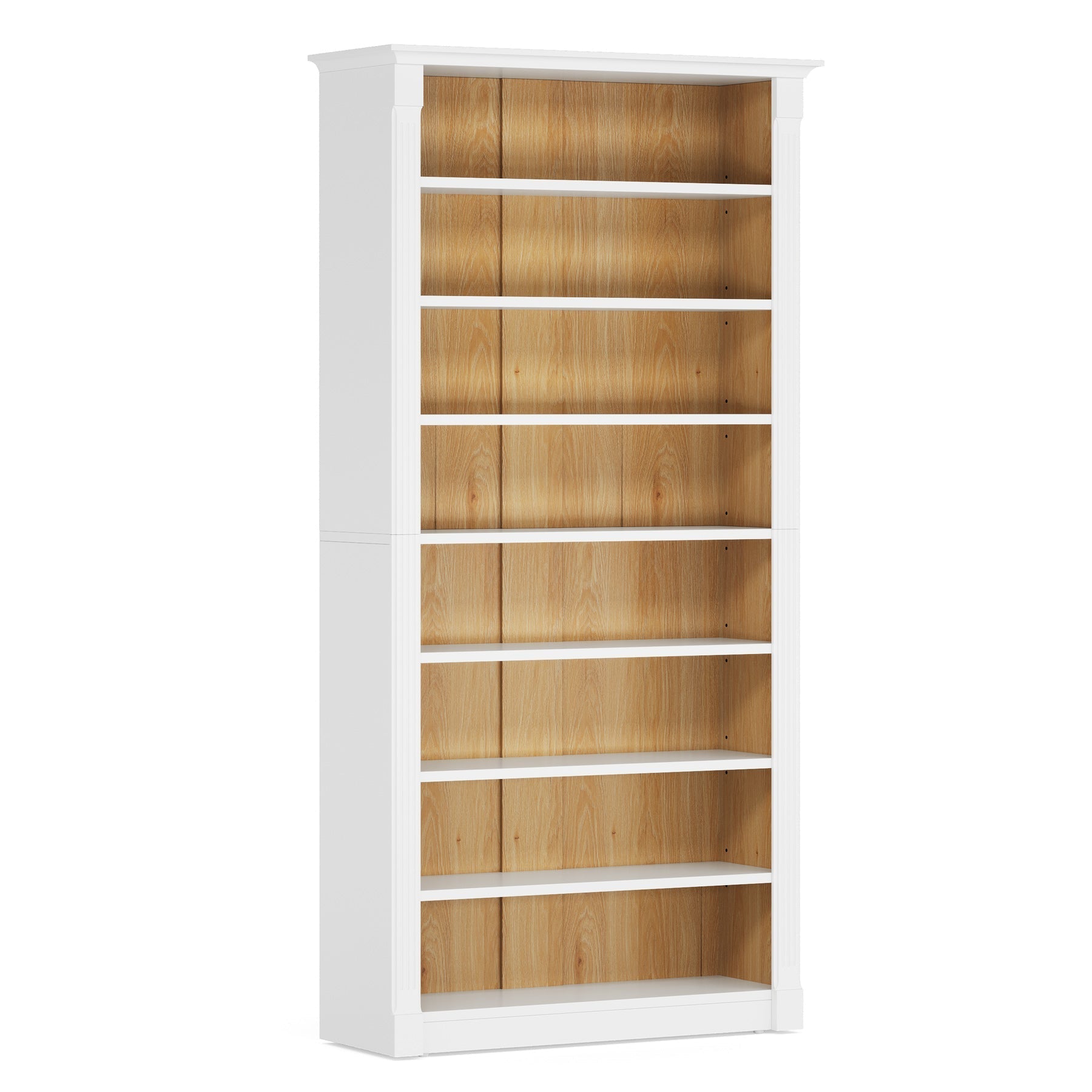 180 cm Tall Bookcase, Modern 8-Tier Bookshelf Freestanding Display Shelf