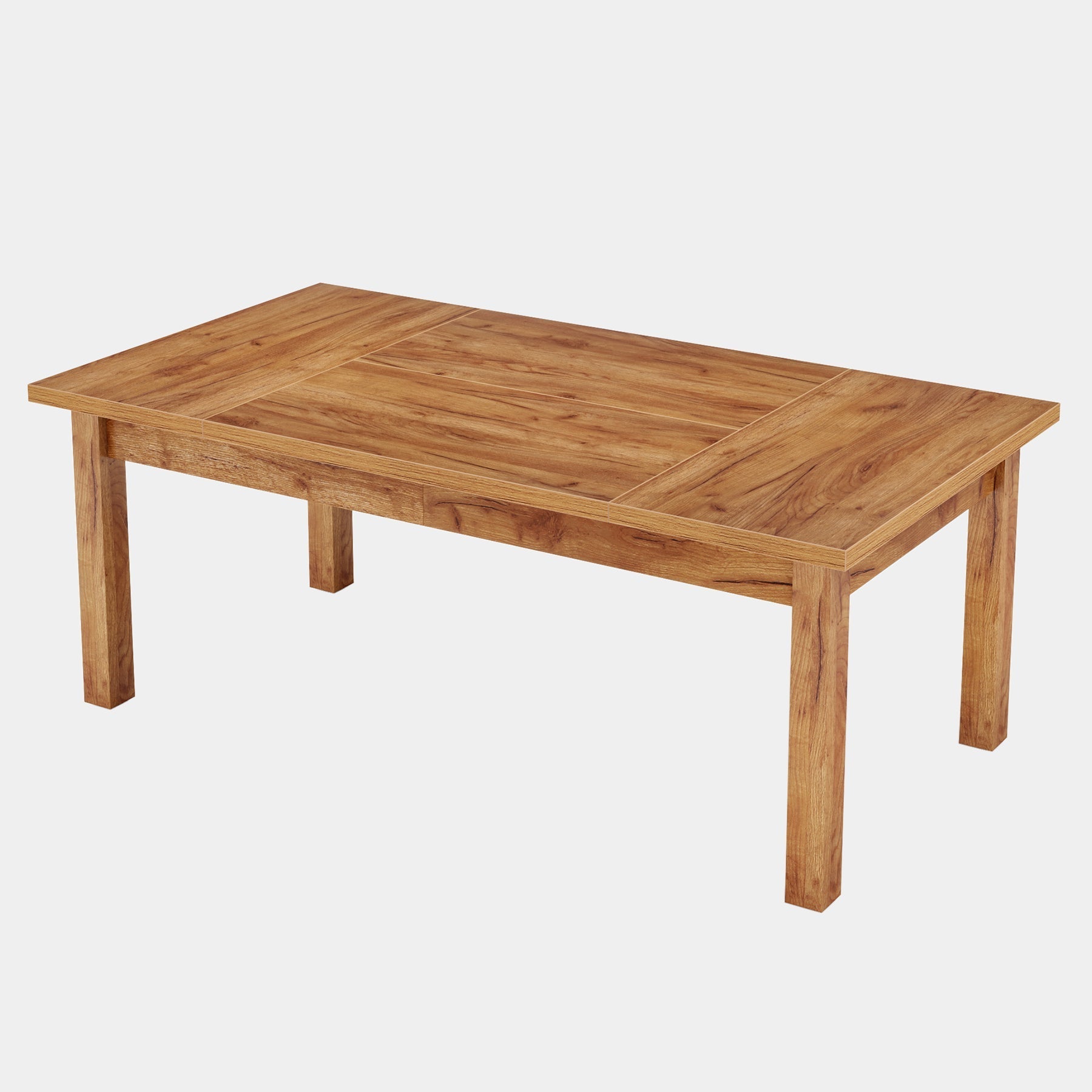 180 cm Wood Dining Table for 6-8 People, Farmhouse Breakfast Table