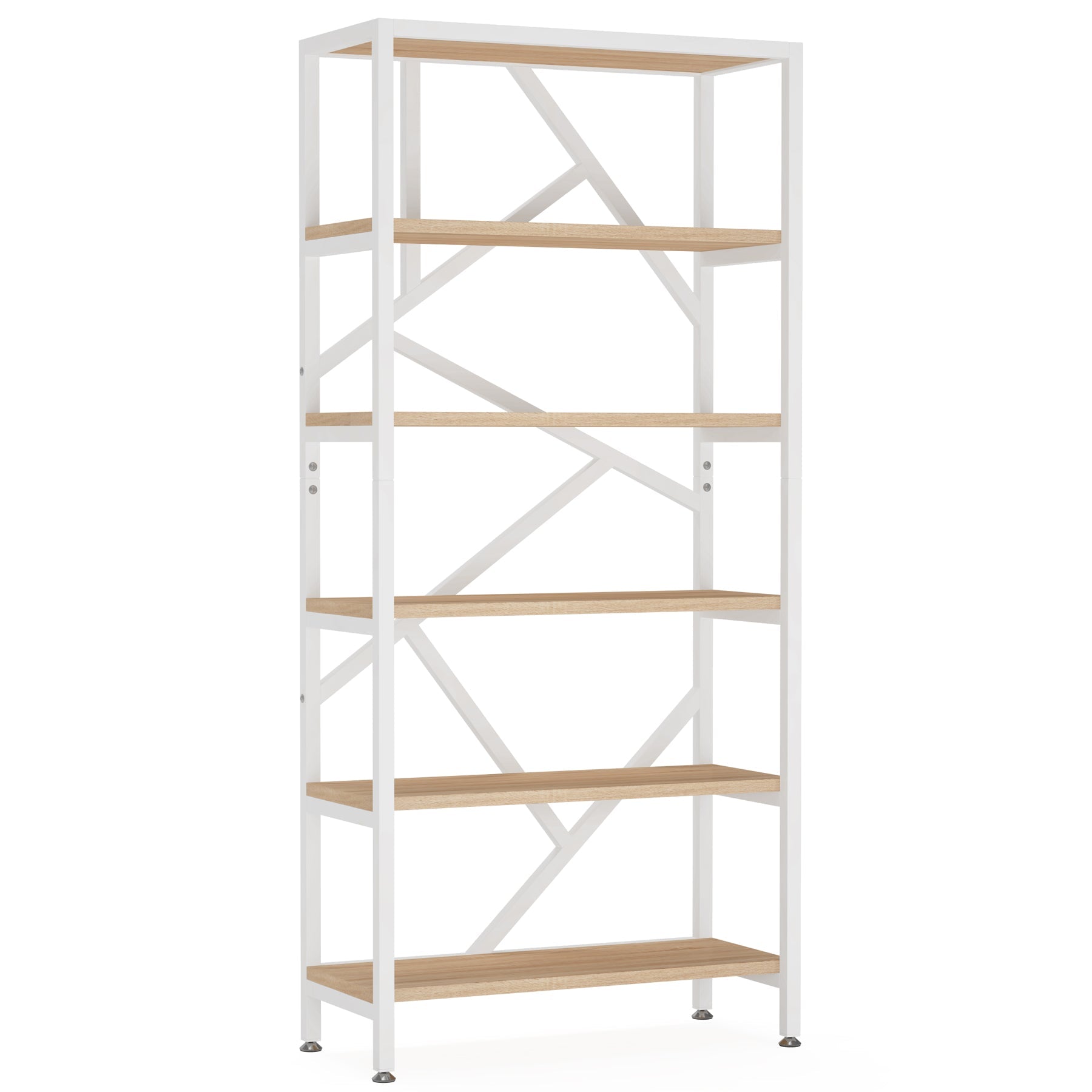 180 cm Bookshelf, Industrial Etagere Bookcase 6 Shelf Display Rack