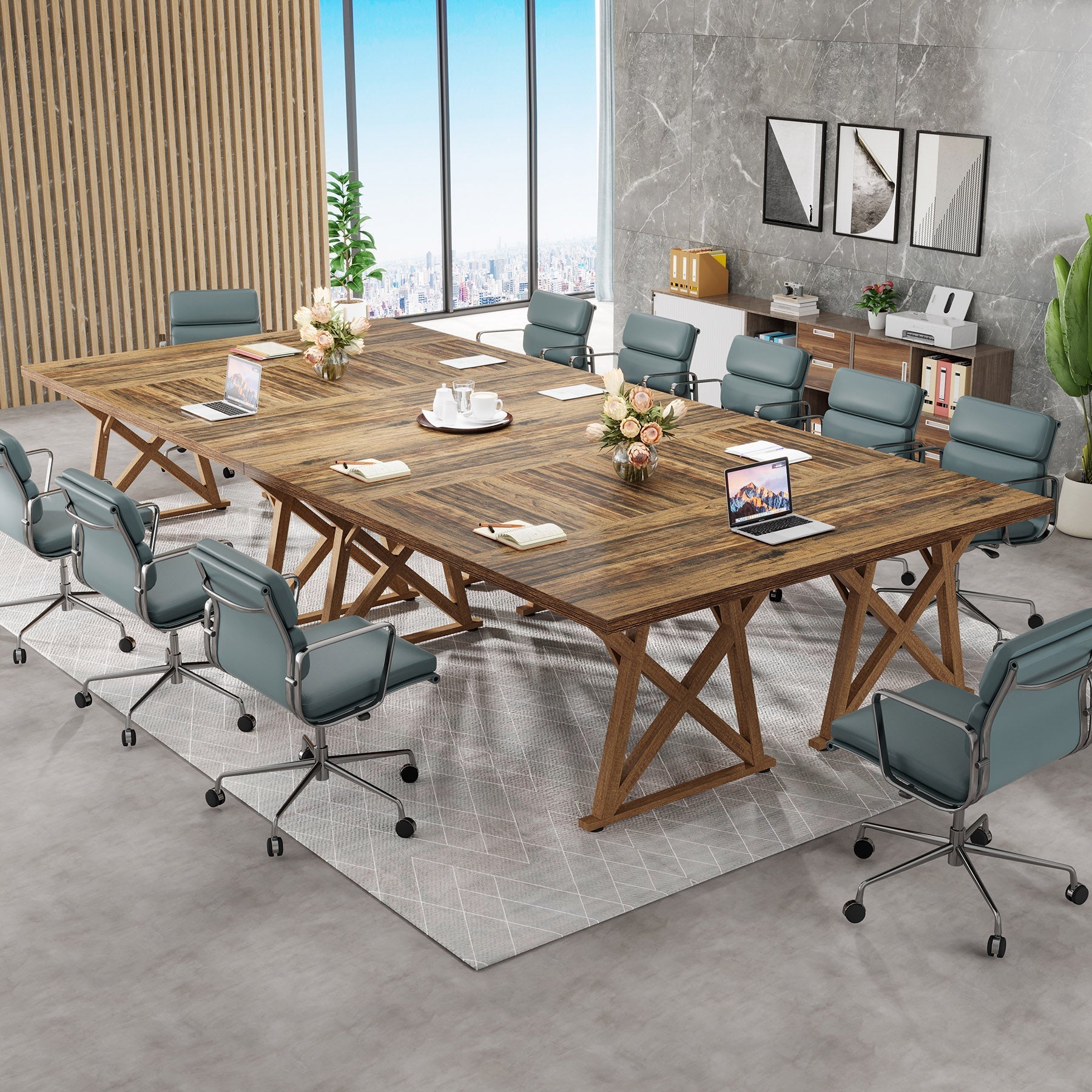 180 cm Conference Table, 180 cm Meeting Table Boardroom Table for 6-8 People