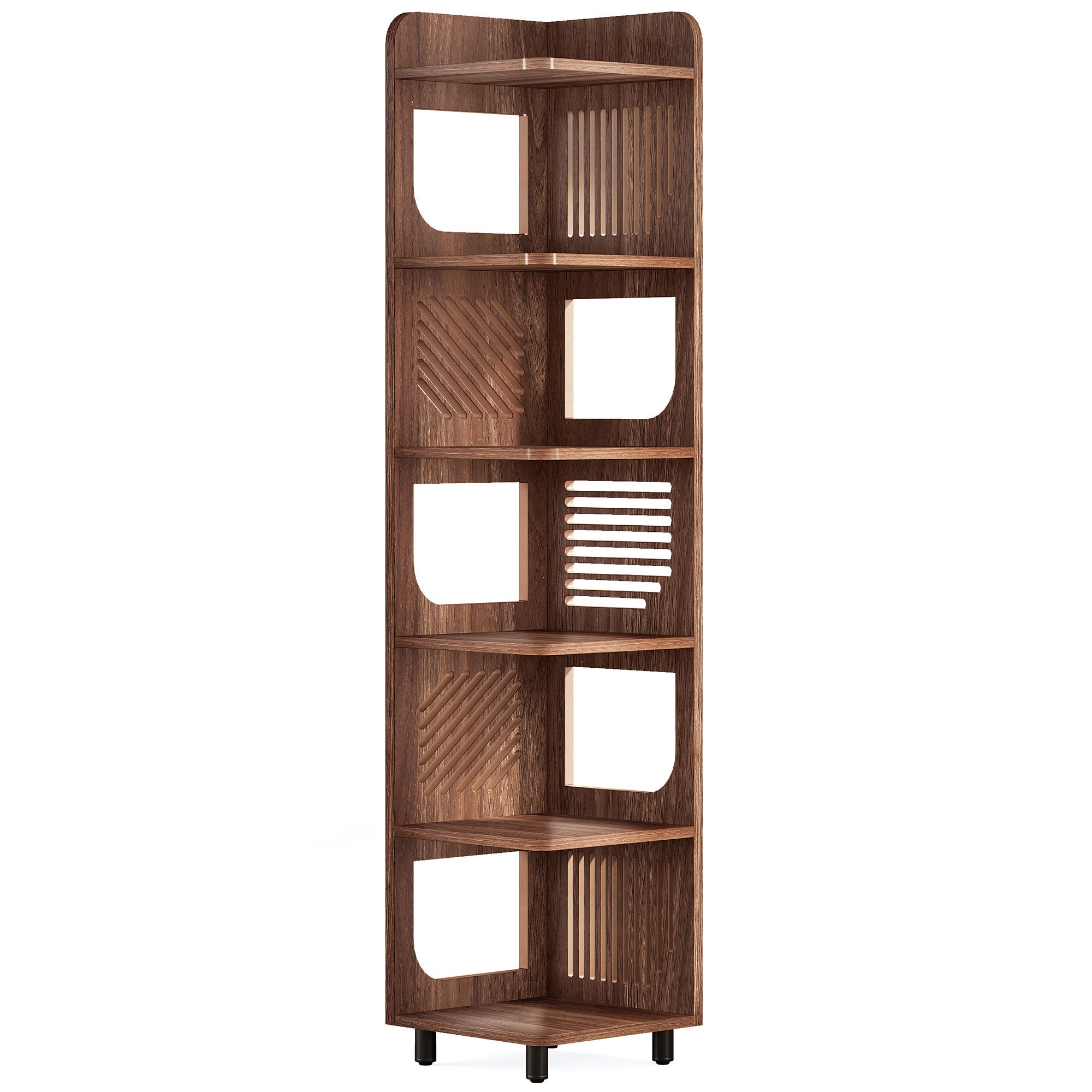 180 cm Corner Shelf, Narrow Bookshelf Display Shelf with Storage Rack