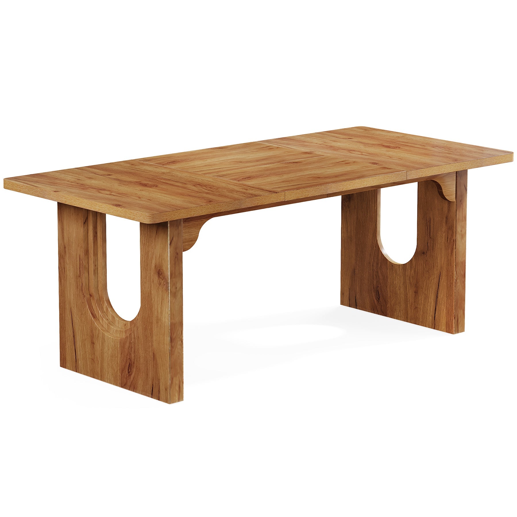 180 cm Dining Table for 6 to 8 People, Modern Wood Kitchen Dinner Table