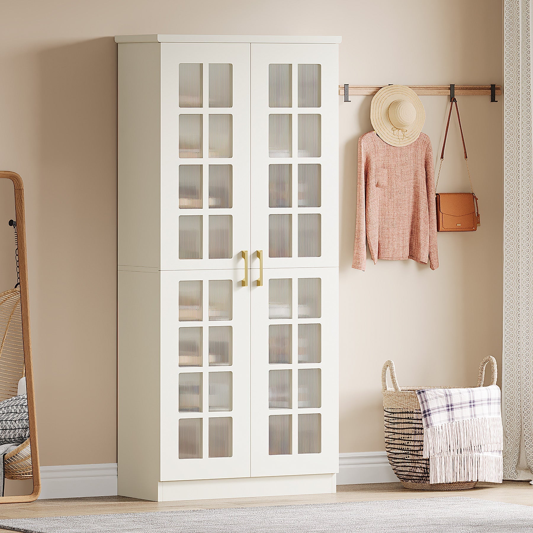 180 cm Shoe Cabinet, 8-Tier Shoe Storage Racks with Adjustable Shelves