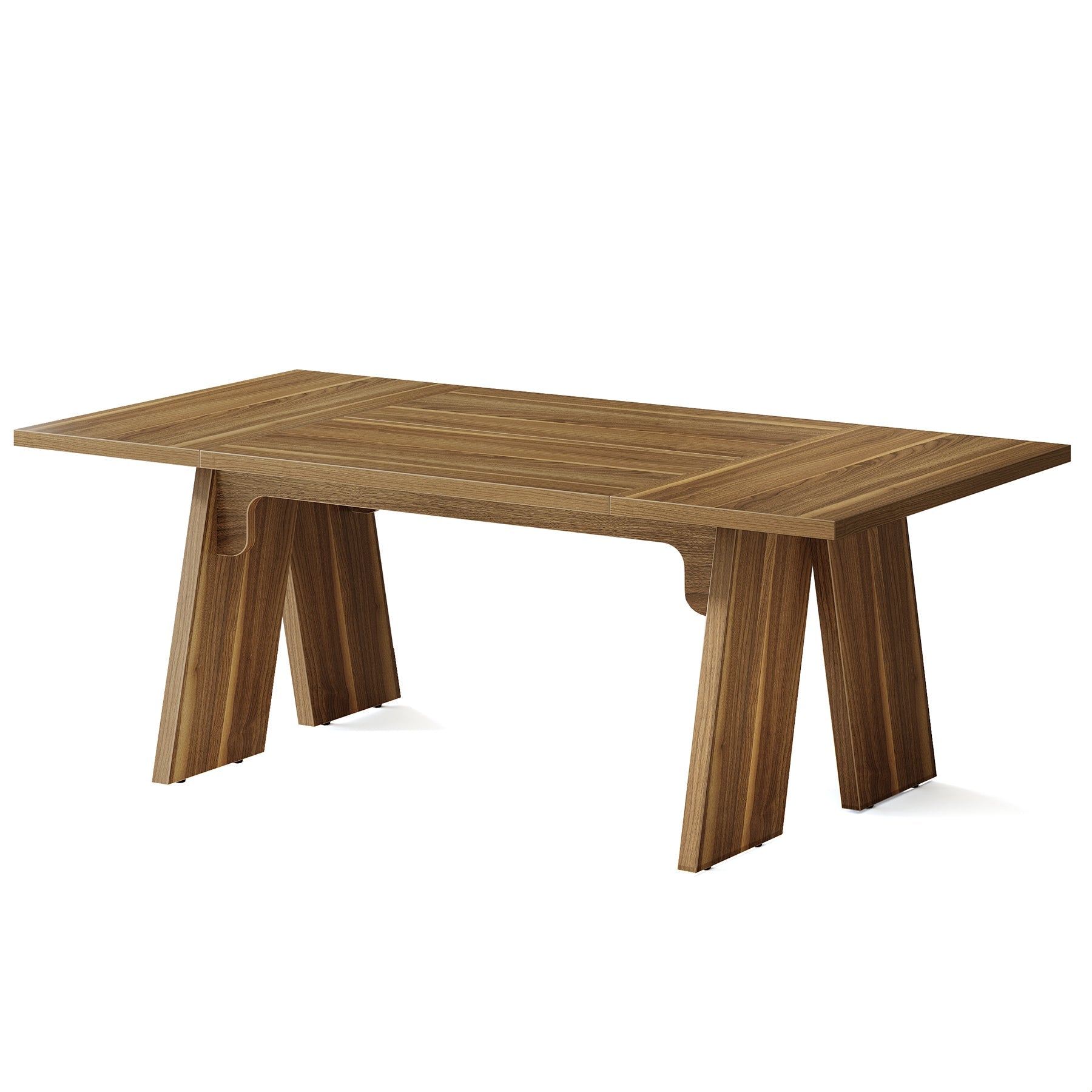 180 cm Wood Dining Table, Farmhouse Kitchen Table for 6 People