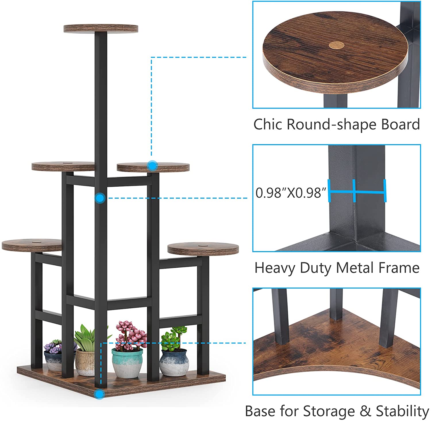 Corner Plant Stand Indoor, 6-Tier Plant Shelf Flower Stand (cm)