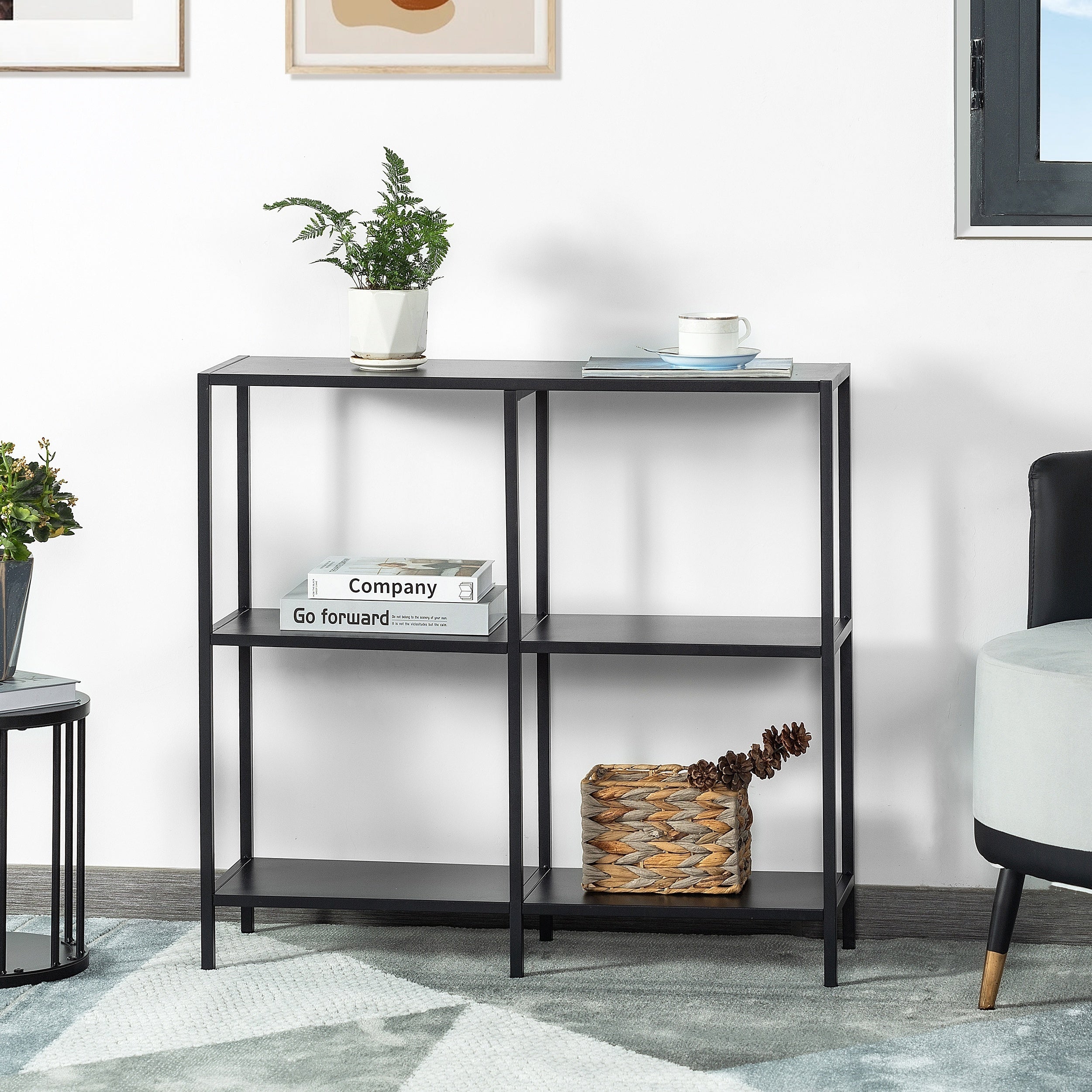 Chic 3-Tier Metal Console Table with Storage Shelves - Modern Style, White, Easy to Assemble, Perfect for Entryway, Living Room, Bedroom - Sleek Design with Decorative Top Display, Display Shelving | Modern Console Table | Open Style (cm)