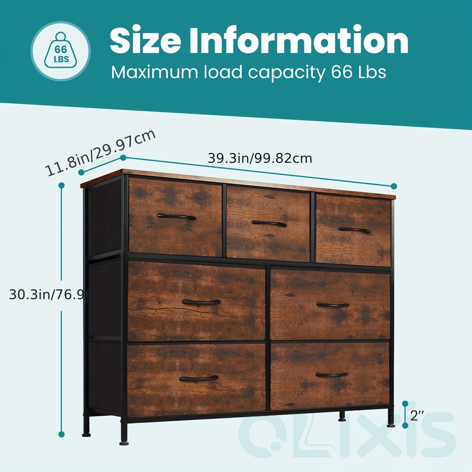 Bedroom Dresser With 7 Storage Drawers For Restaurant, TV Stand Fabric Storage Tower, Chest Of Drawers With Fabric Bins For TV Up To 45 Inches, Suitable For Hotel Room, Closet