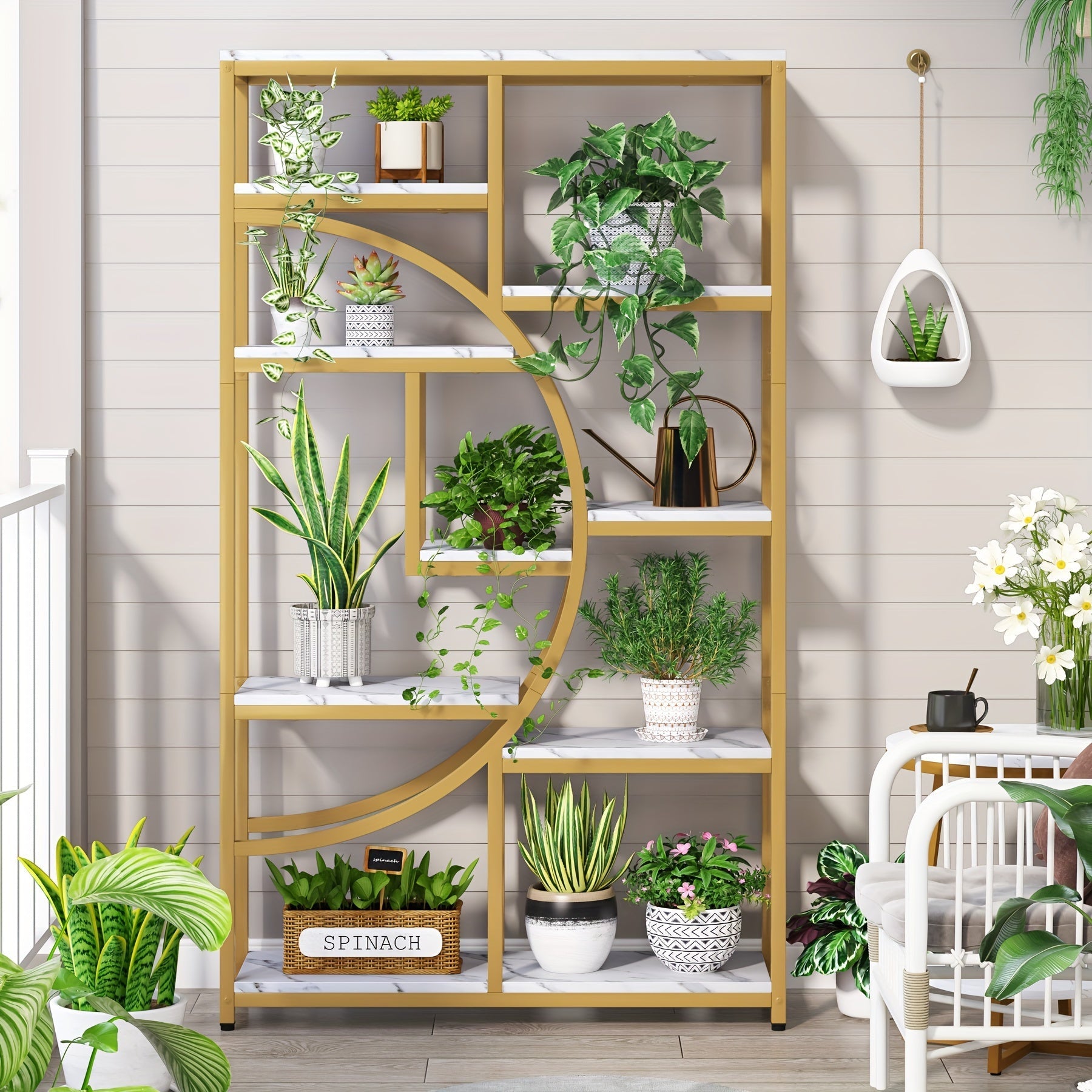 5-Tier Etagere Bookshelf, 175cm Freestanding Book Display Rack for Living Room, Bedroom