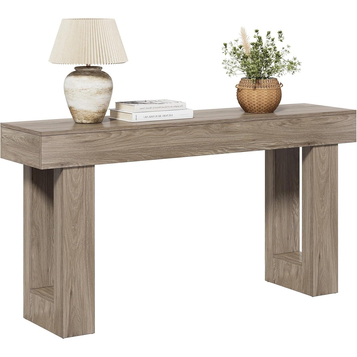 Chic 160 cm Grey Wooden Console Table - Versatile Entryway, Foyer & Living Room Sofa Table with Ample Storage Space