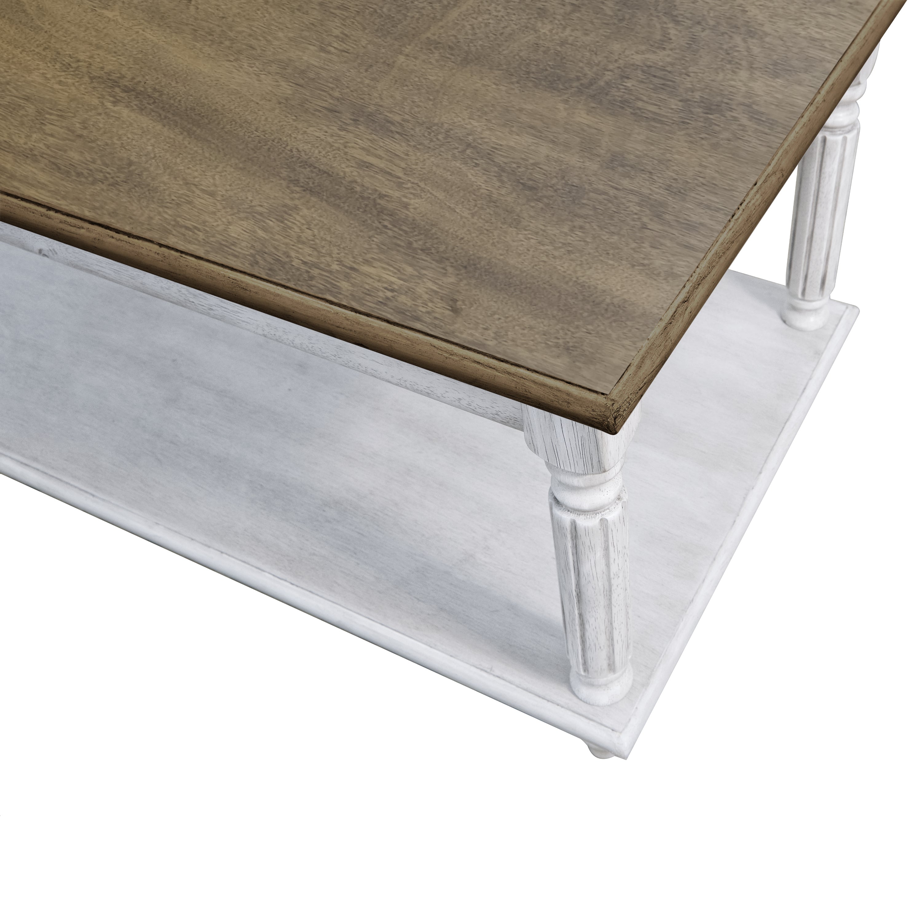 Rectangular Solid Wood Top Coffee Table