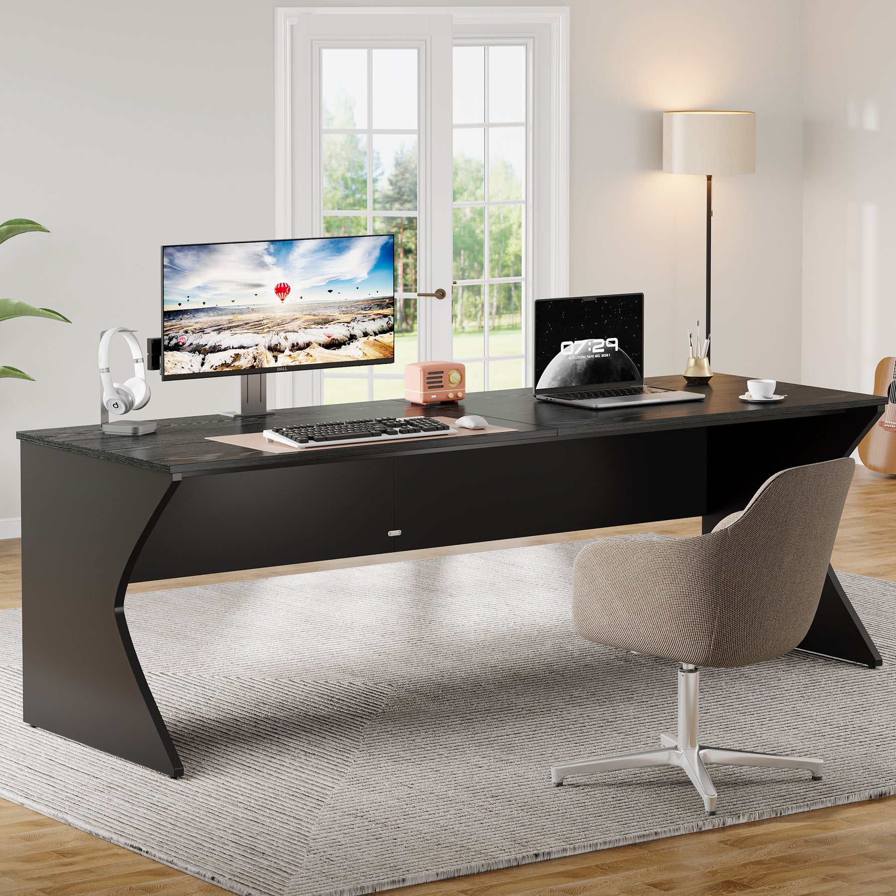 198 cm Two-Person Desk, Long Executive Computer Desk Writing Desk