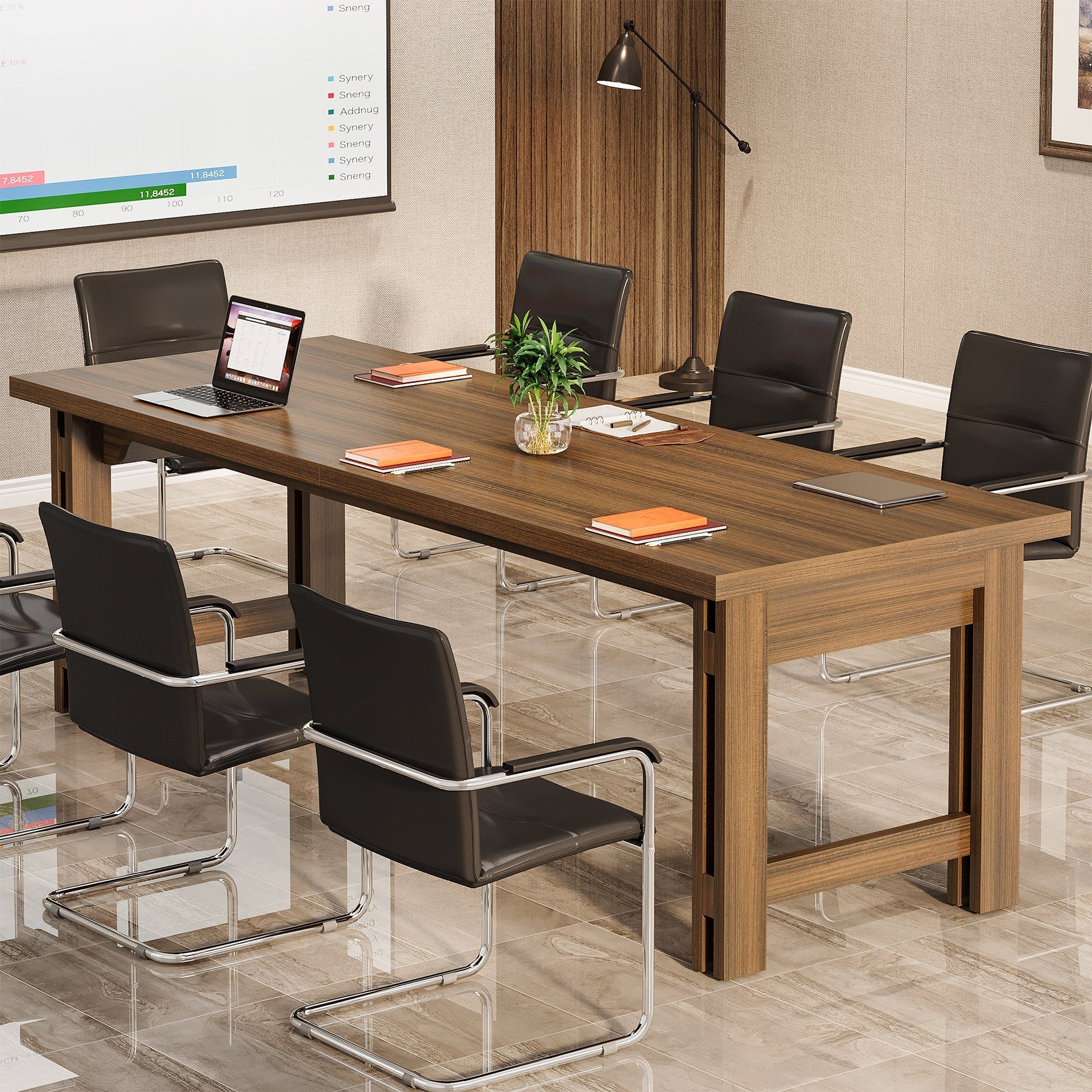 200 cm Conference Table, Large Meeting Table for 6-8 People