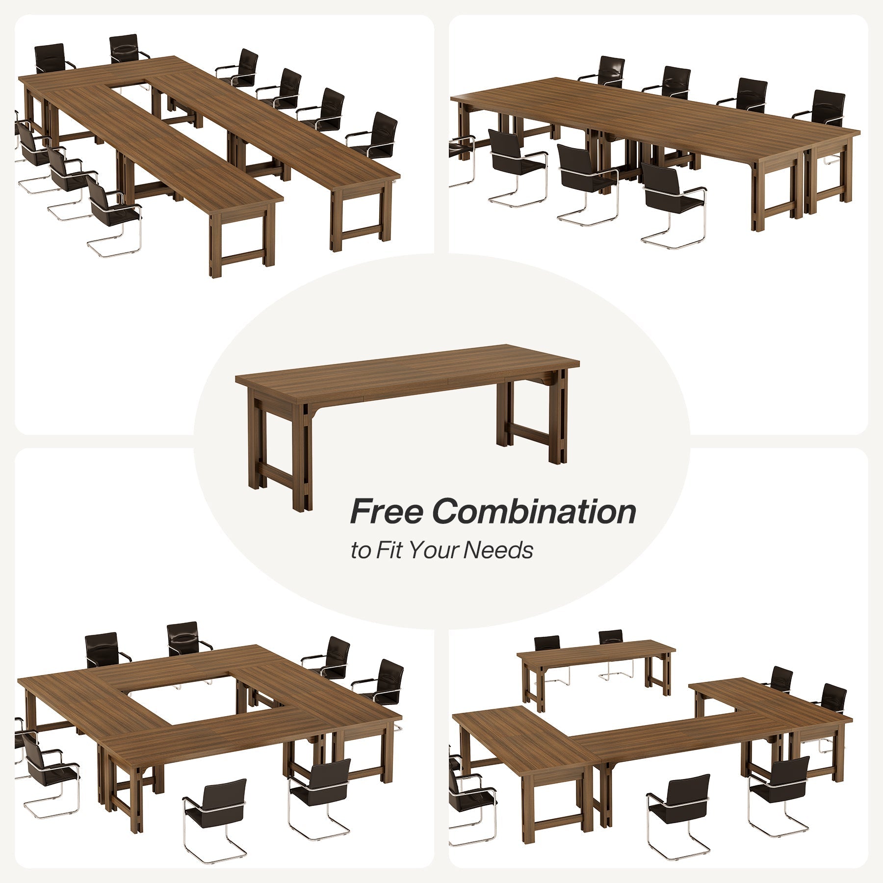 200 cm Conference Table, Large Meeting Table for 6-8 People