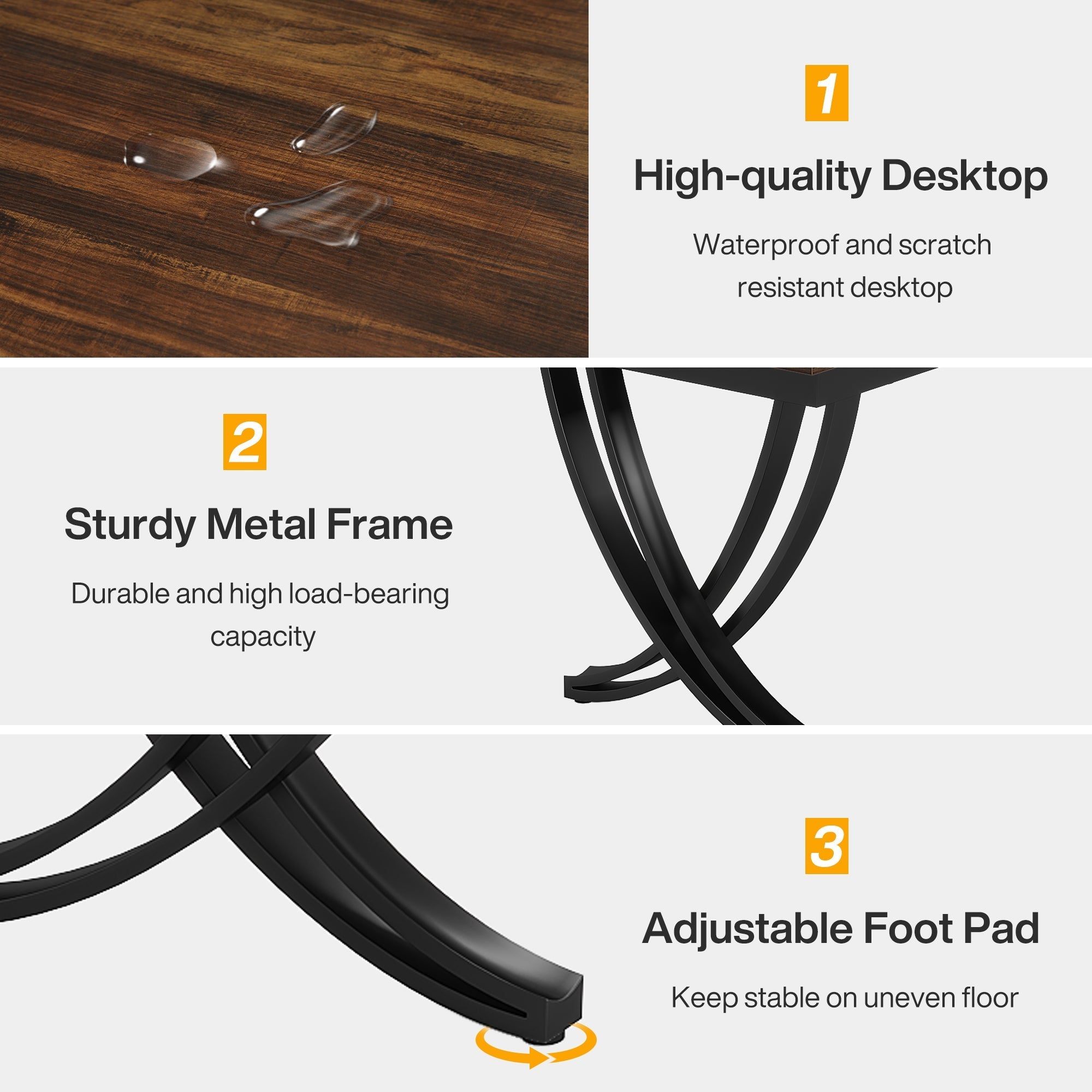 200 cm Two Person Desk Industrial Double Computer Desk with Metal Frame