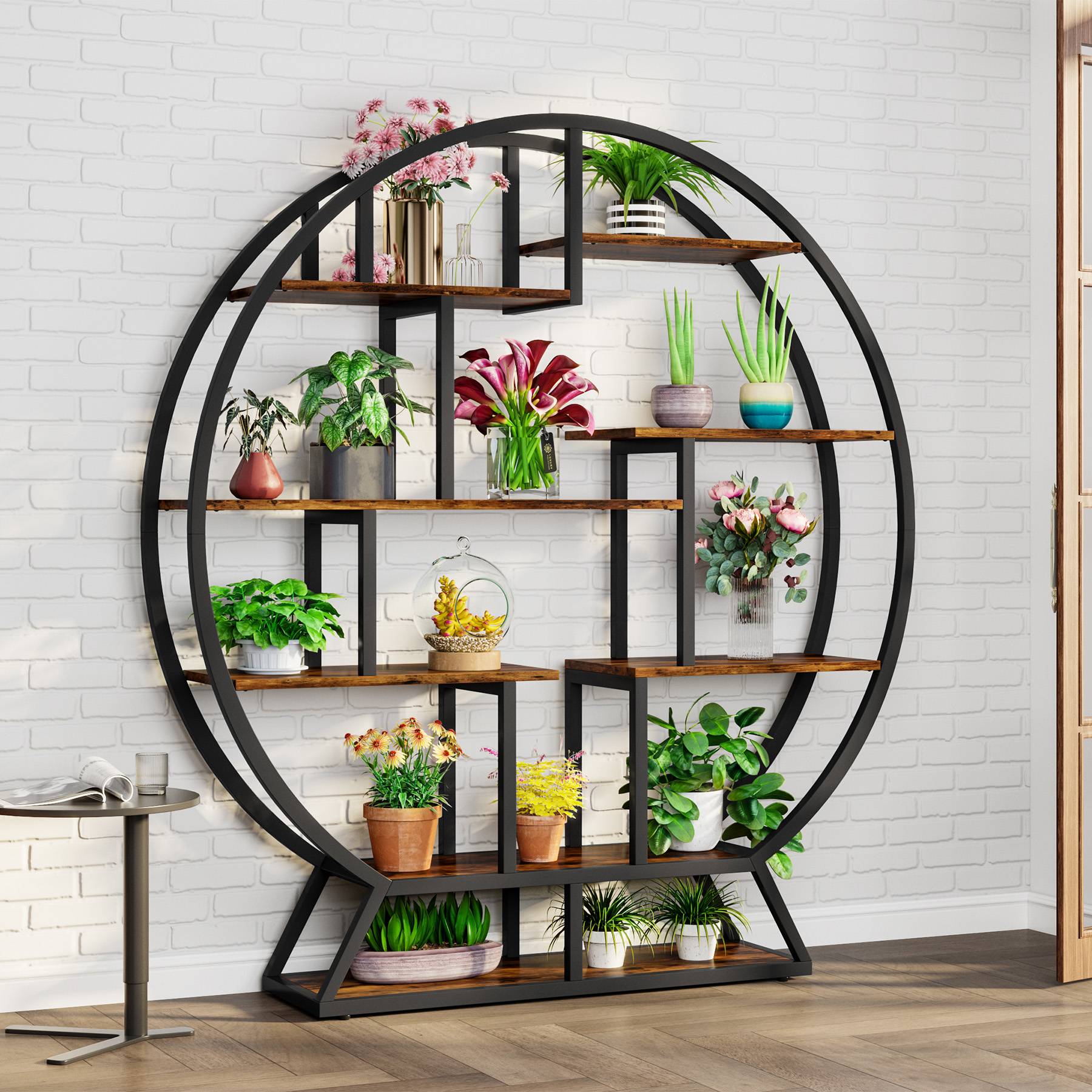 Round Plant Stand, 160 cm Flower Pot Plant Rack with 8 Shelves