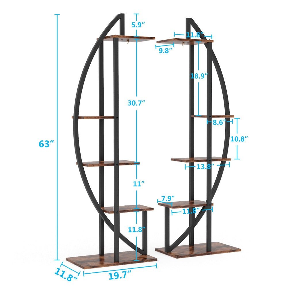 5-Tier Plant Stand Pack of 2, Multi-Layer Bonsai Flower Rack (in cm)