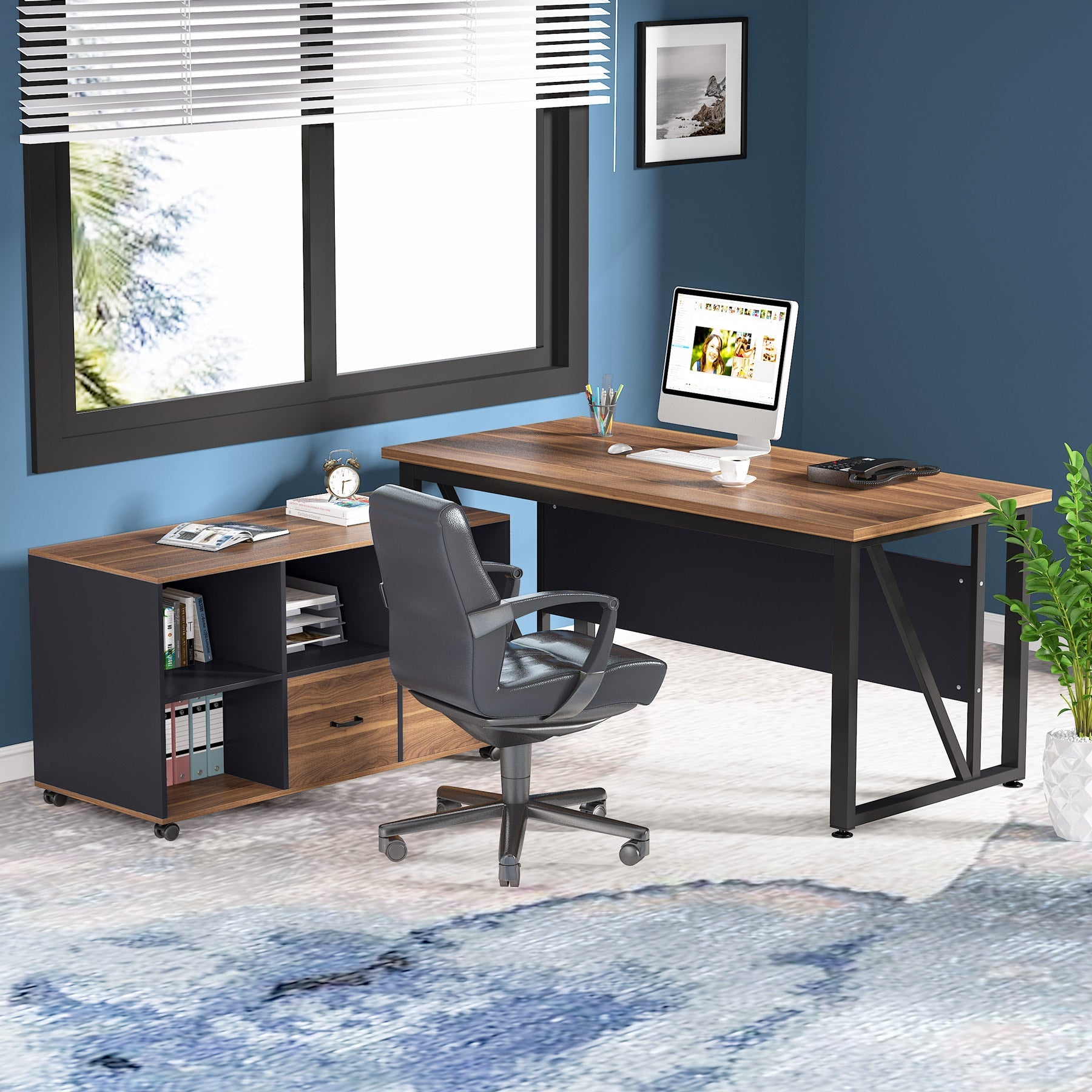 140 cm Computer Desk Office Desk Writing Table for Home Office