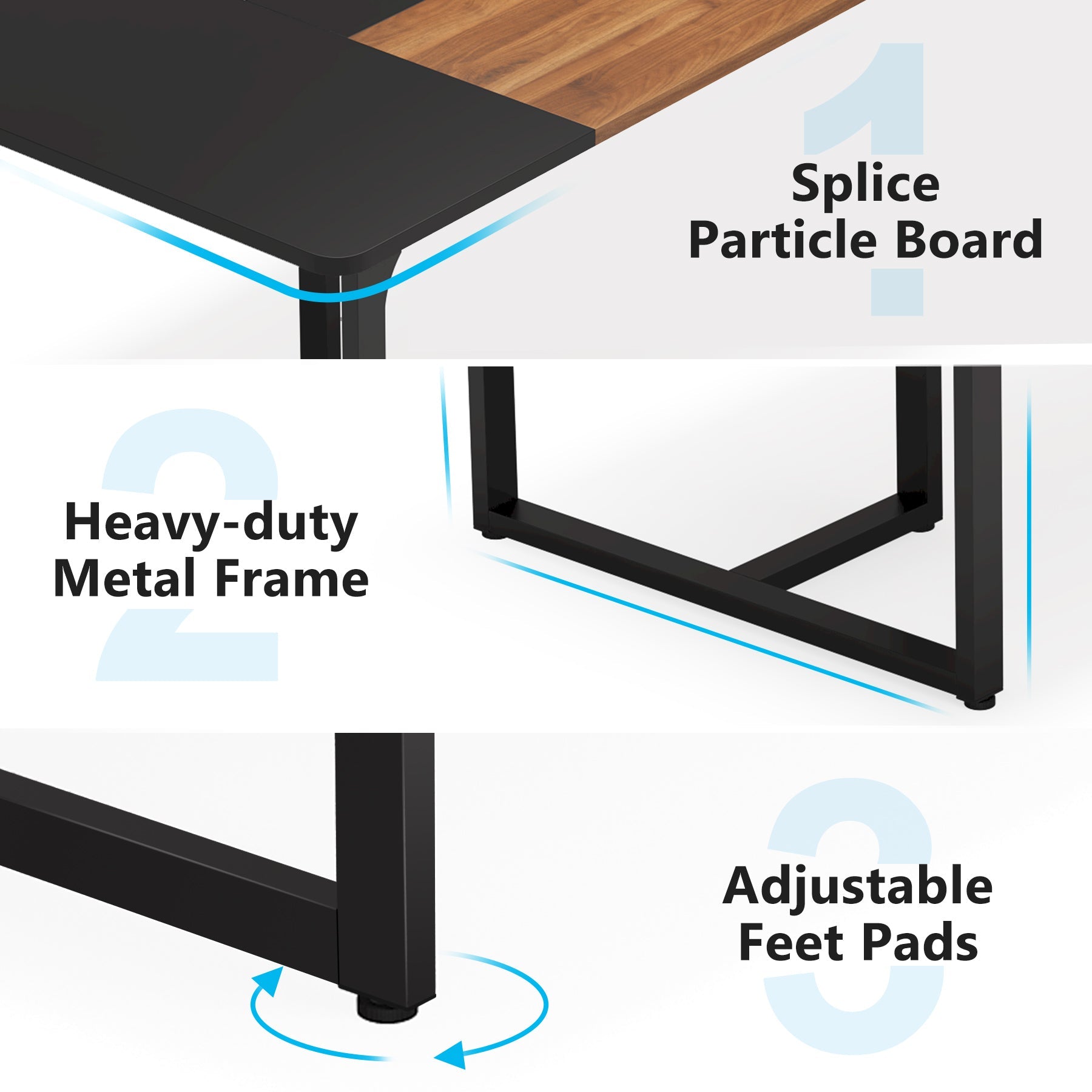 180 cm Conference Table, 180 cm Rectangle Meeting Table for 8 People