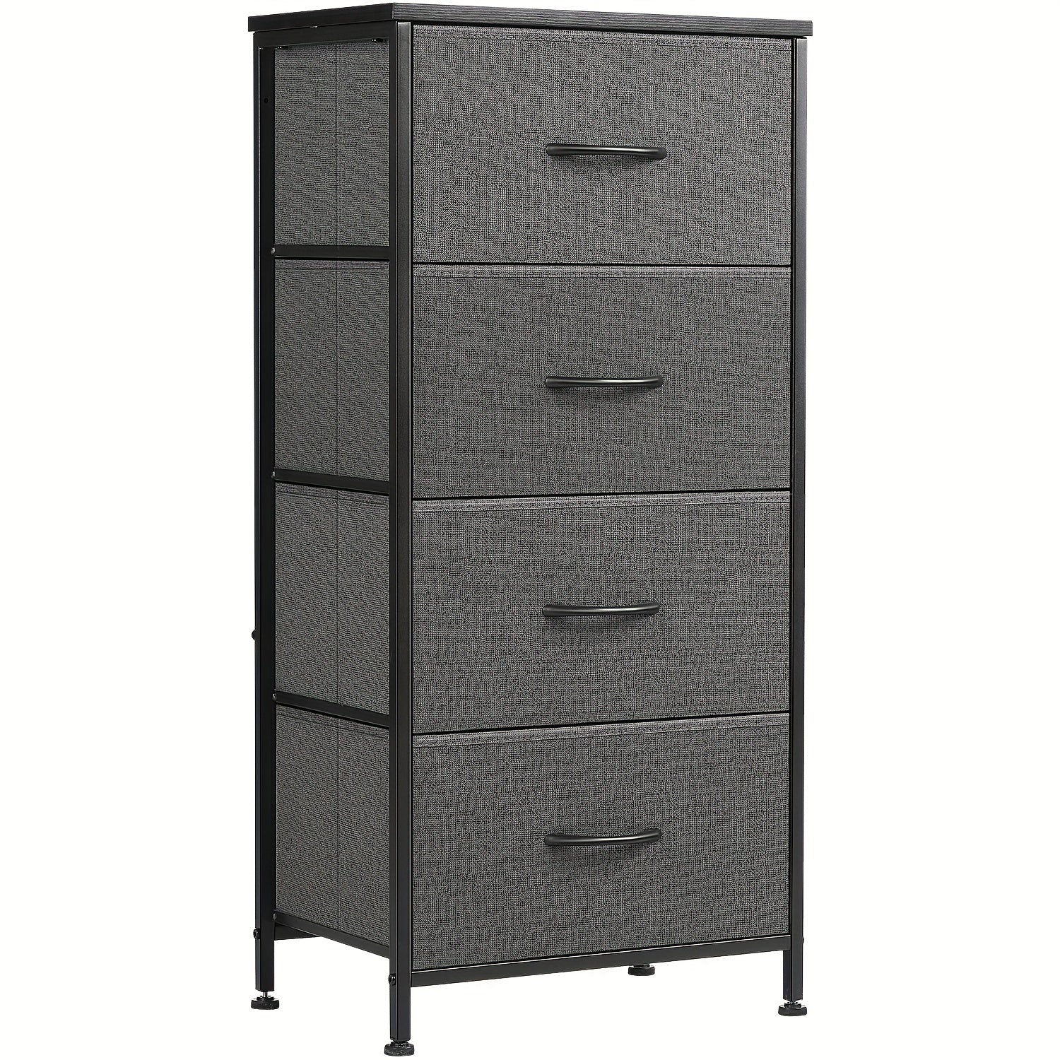 1pc Dresser For Bedroom With 4 Drawers, Fabric Closet Organizer, Dresser With Metal Frame And Wood Tabletop, Chest Storage Tower, For Nursery, Living Room, Entryway