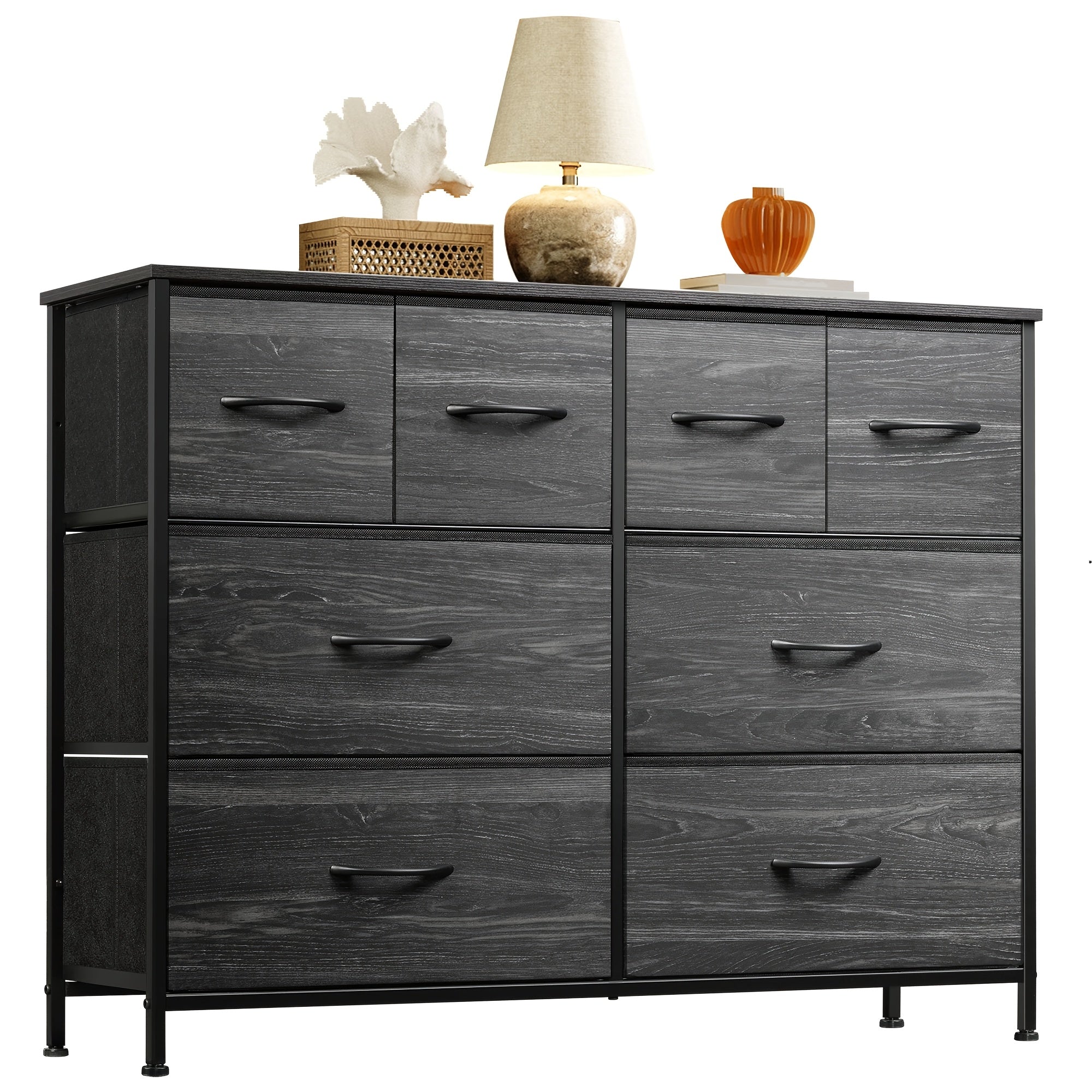 Dresser for Bedroom with 8 Drawers, Wide Fabric Dresser for Storage and Organization, Bedroom Dresser, Chest of Drawers for Living Room, Closet, Entryway