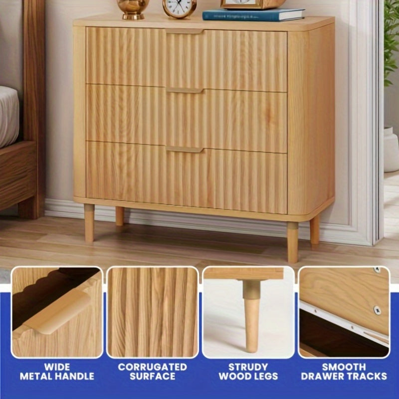 Compact Dresser Dressers with Wood Accents for Bedroom, Living Area