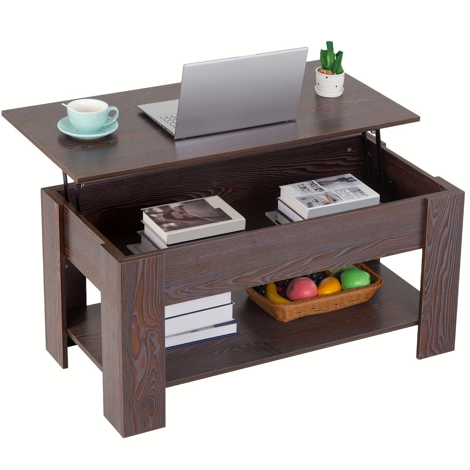 Lift Top Coffee Table With Storage Shelf Wooden Lift Tabletop For Home Living Room Reception Room Office