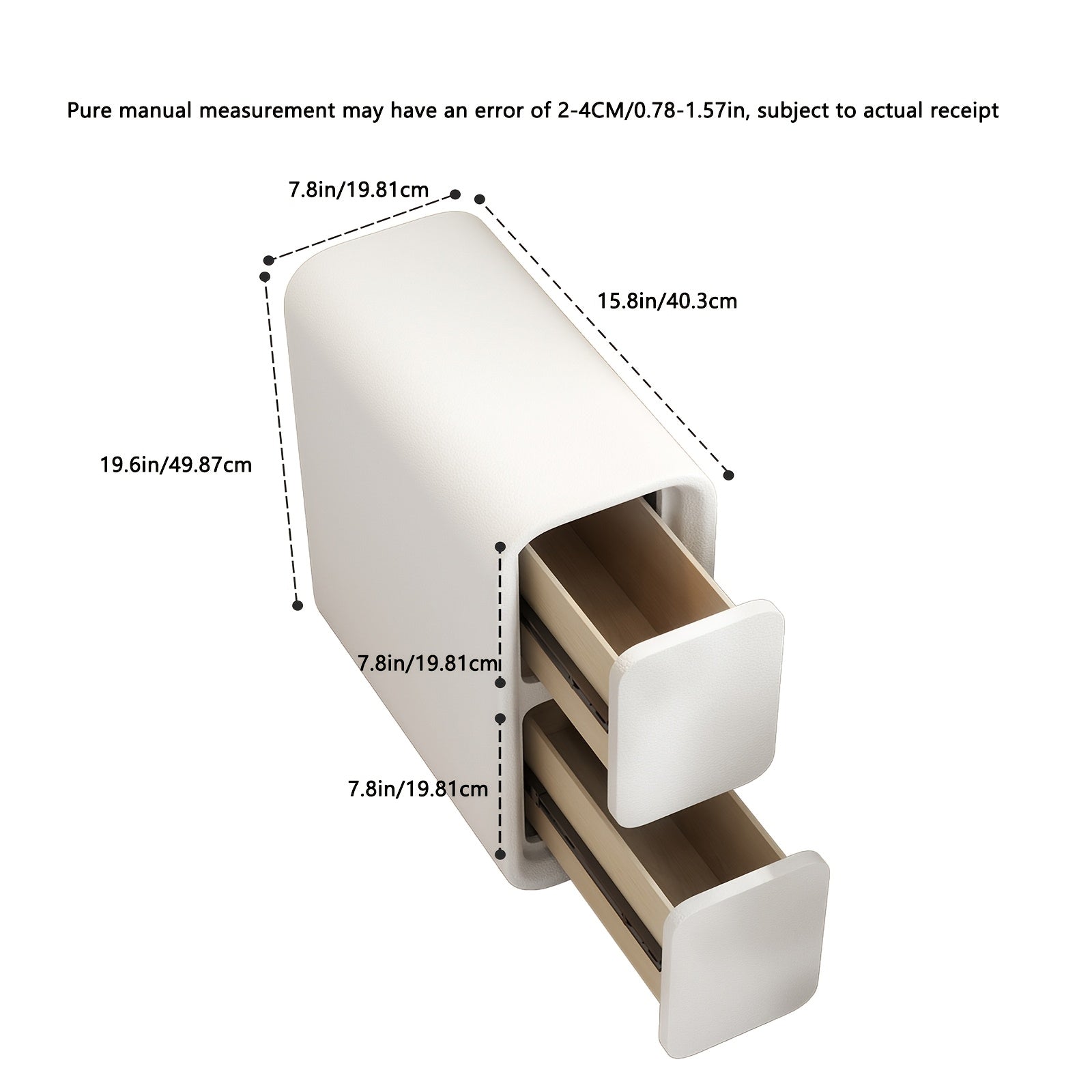 Furniture For Home Narrow Nightstand With Drawers - Solid Wood Nightstand With Leather Surface, Small White Bedside Table For Bedroom Furniture