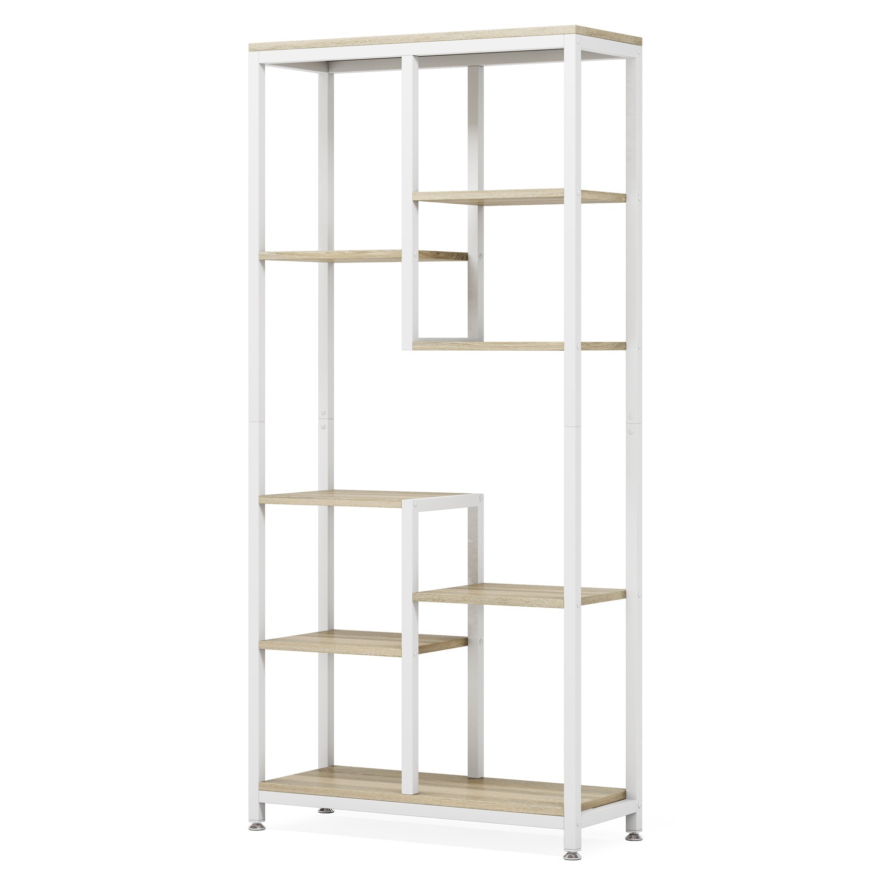 8-Shelf Bookshelf, Industrial Open Bookcase Storage Display Rack (Converted to cm)