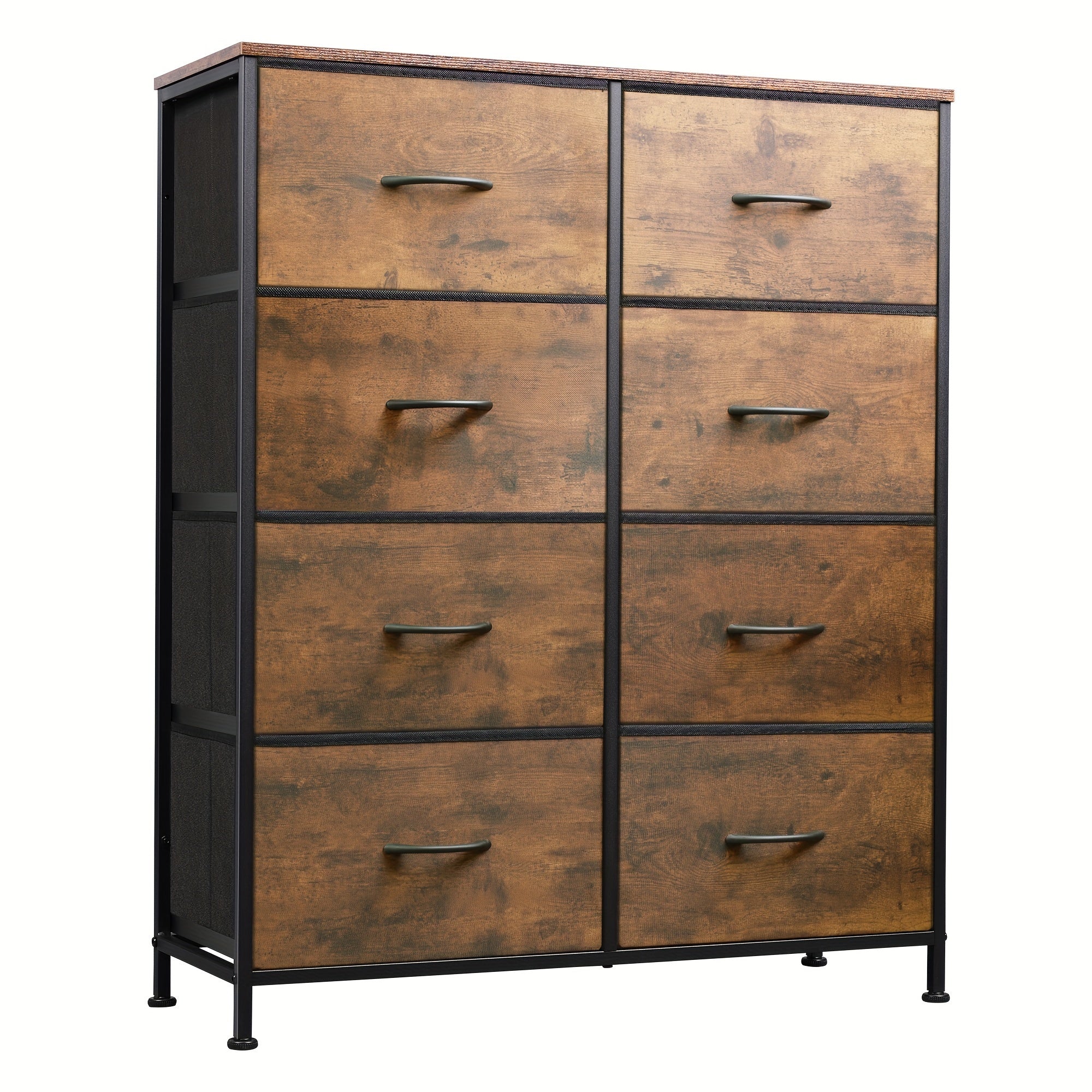 Fabric Dresser for Bedroom, Tall Dresser with 8 Drawers, Storage Tower with Fabric Bins, Double Dresser, Chest of Drawers for Closet, Living Room, Hallway