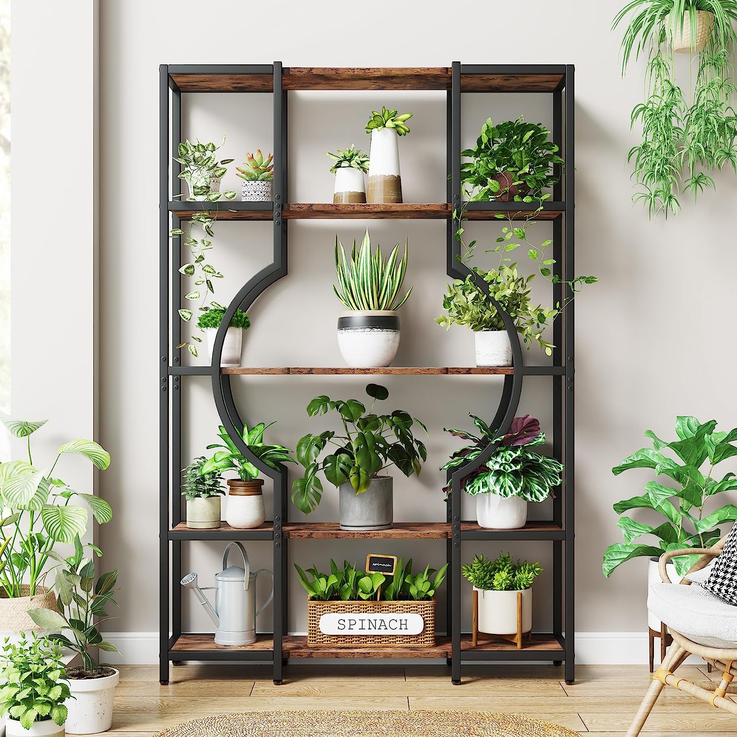 5-Tier Bookshelf, Industrial Bookcase Shelving Unit for Home Office (cm)