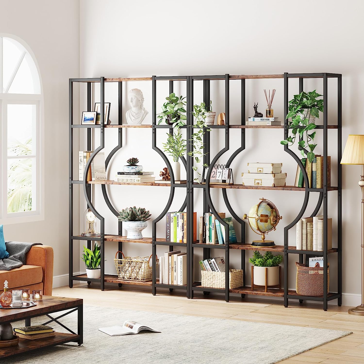 5-Tier Bookshelf, Industrial Bookcase Shelving Unit for Home Office (Converted to cm)