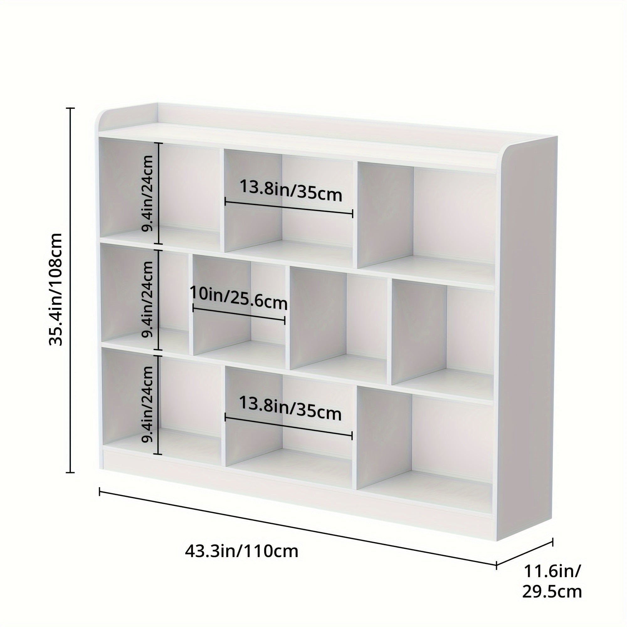 Cube Bookshelf, Bookshelf with 3 Open Shelves, 10 Cubes Minimalist Storage Rack, Suitable for Living Room, Office