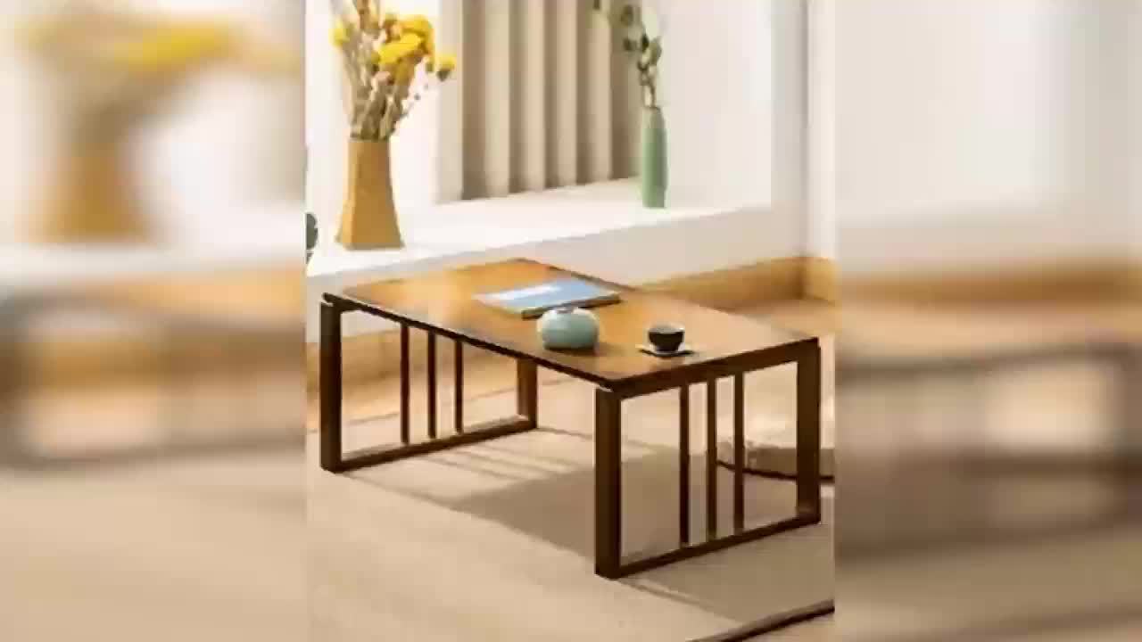 Folding Coffee Center Table Low Leg Ground Retro Coffee Table