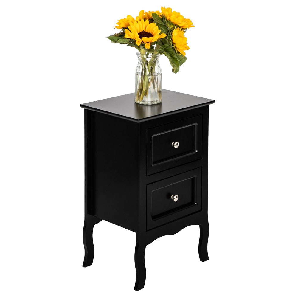 Nightstand with 2 Drawers, Night Stands for Bedrooms, Small Bed Side Table/ Night Stand with Drawers for Small Spaces