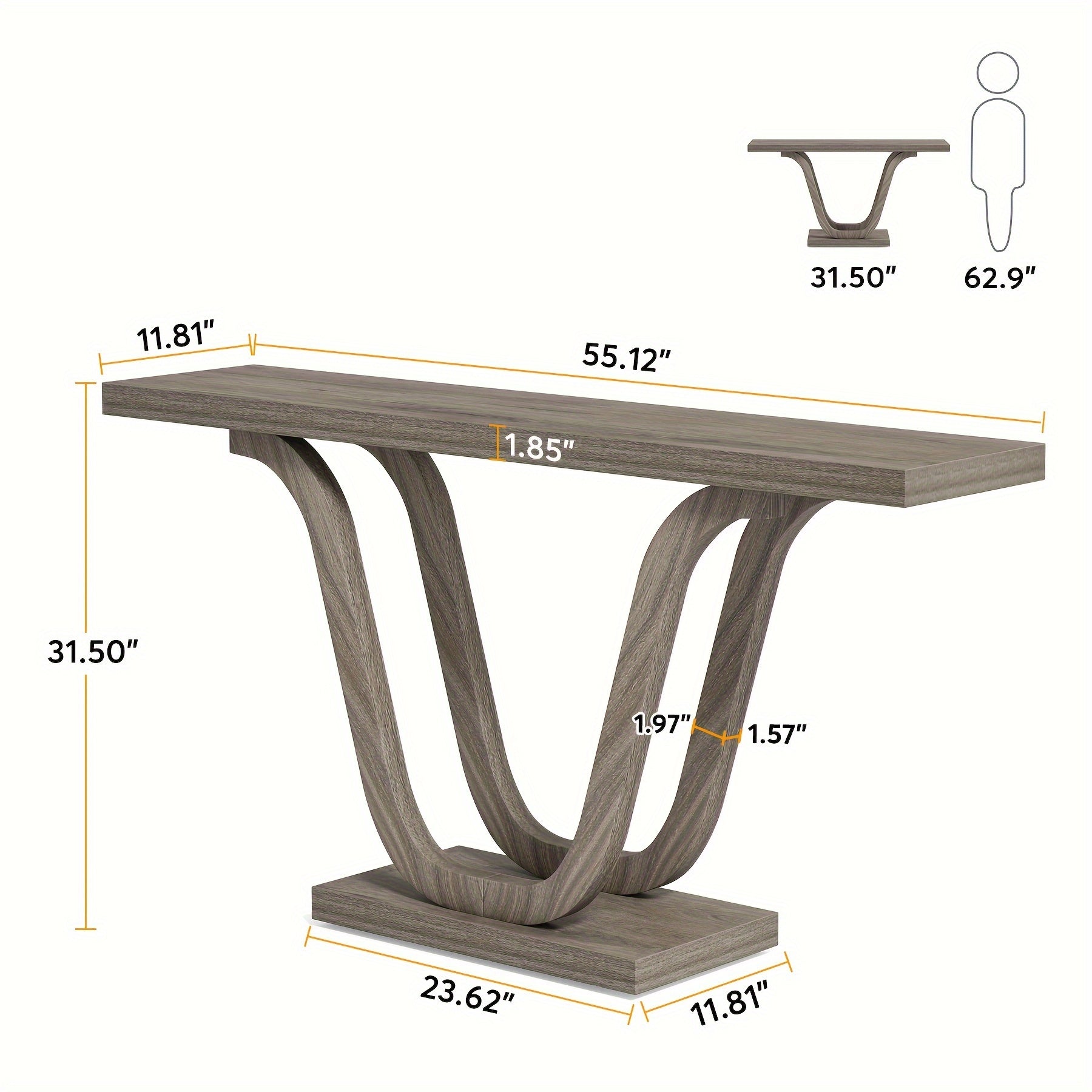 Farmhouse Console Table, 140 cm Sofa Table Entryway Table, Narrow Hallway Tables Foyer Tables for Entryway