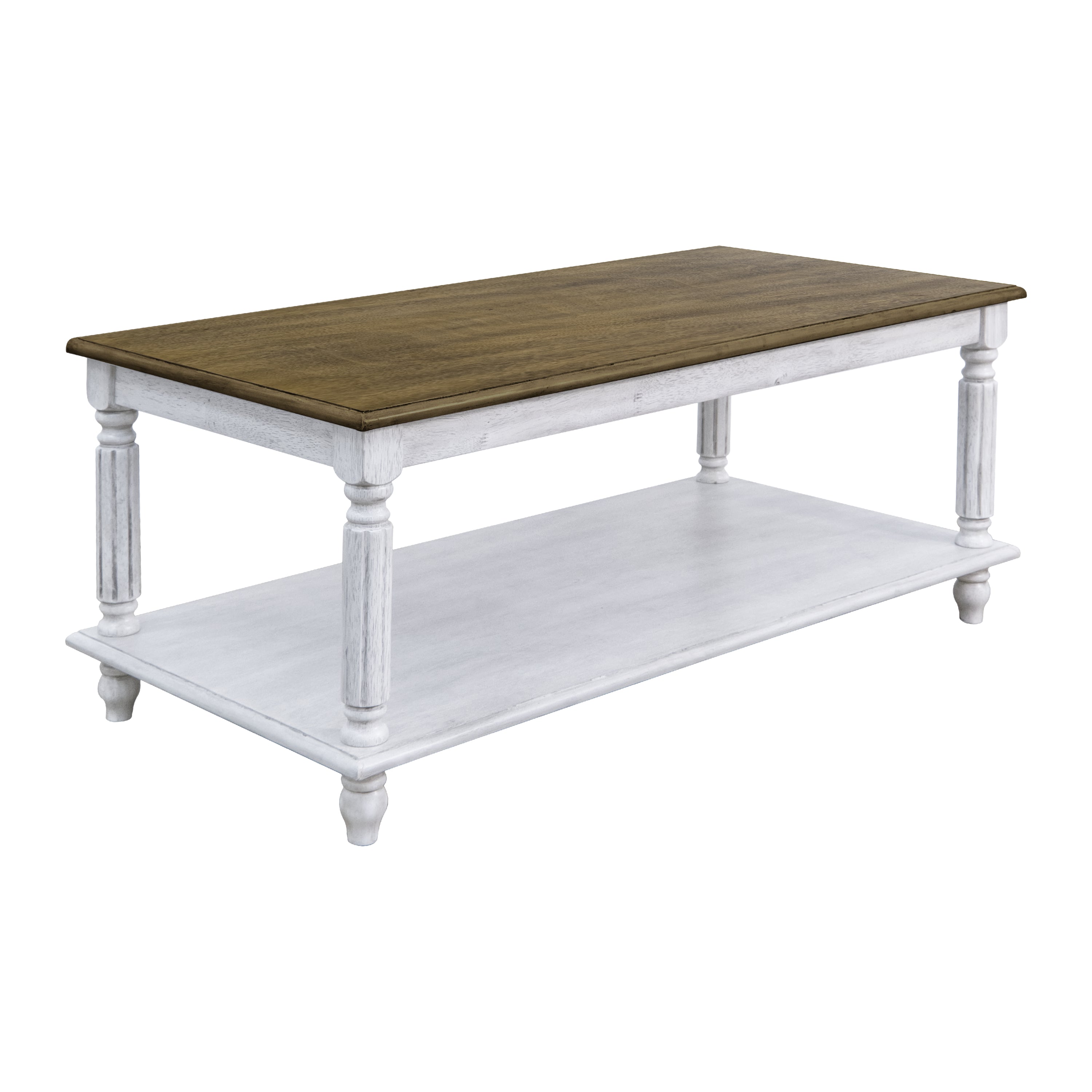 Rectangular Solid Wood Top Coffee Table