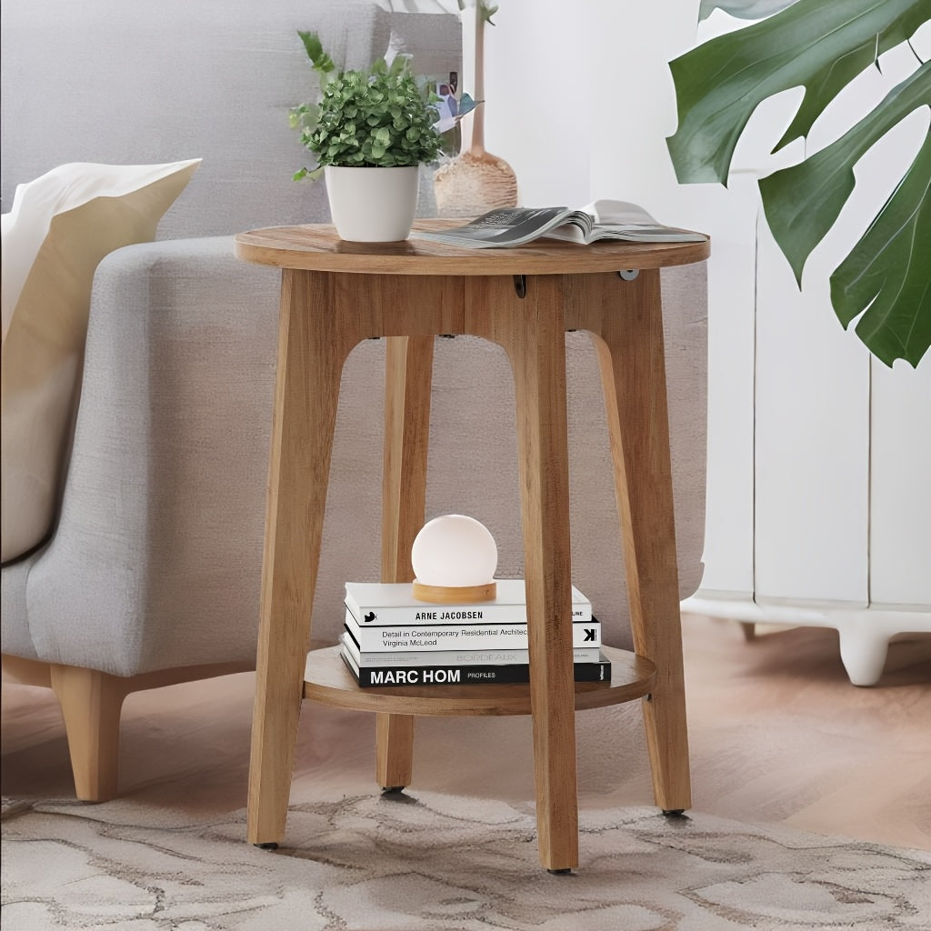 Round End Table Farmhouse End Table Coffee Table Round End Table Small Table End Tables Living Room Corner Table Drink Table, for Office, Bathroom, Hallway, Closet, Kitchen, End Table, Compact, Space-Saving, And Easy to Assem