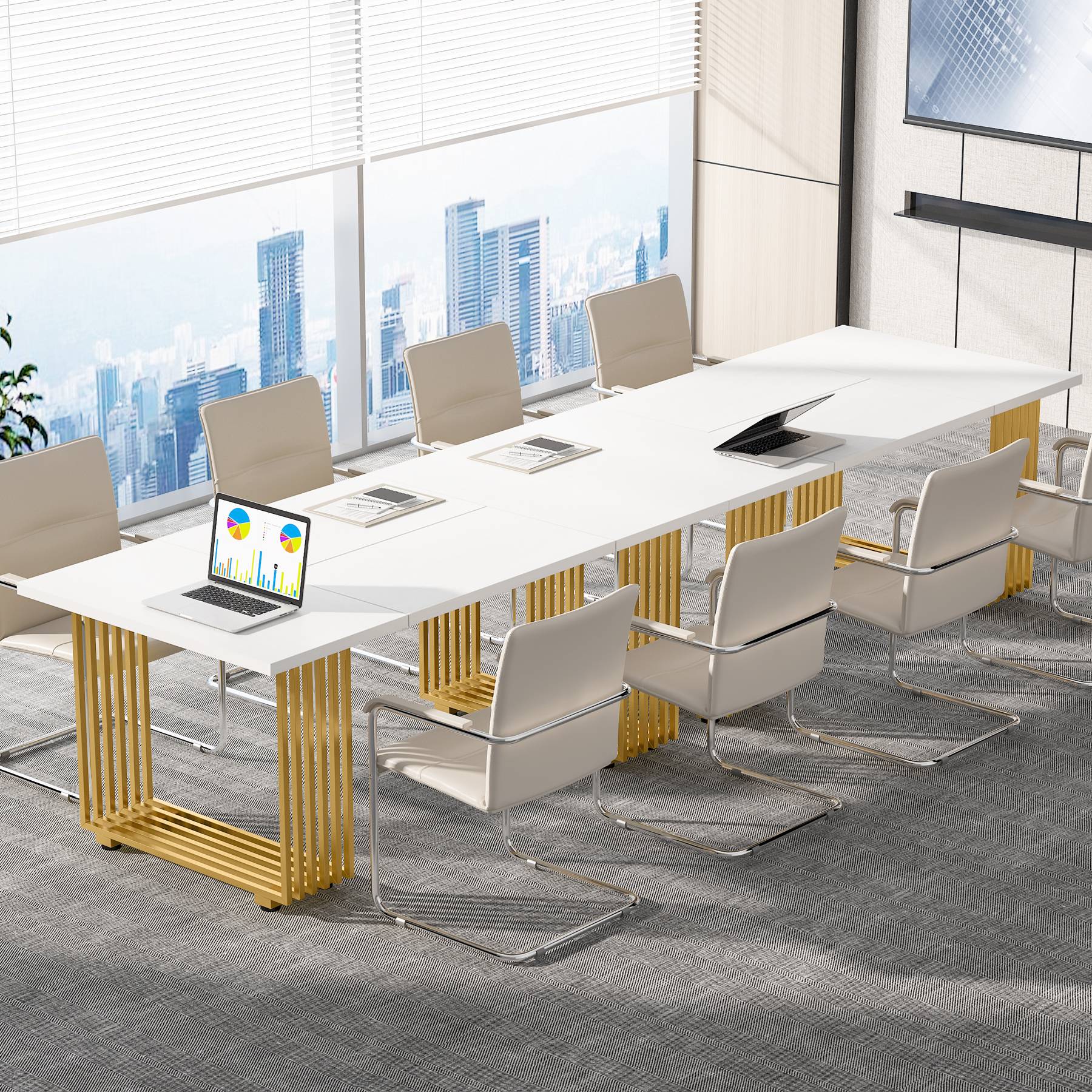 180 cm Executive Desk, Modern Office Computer Desk Conference Table