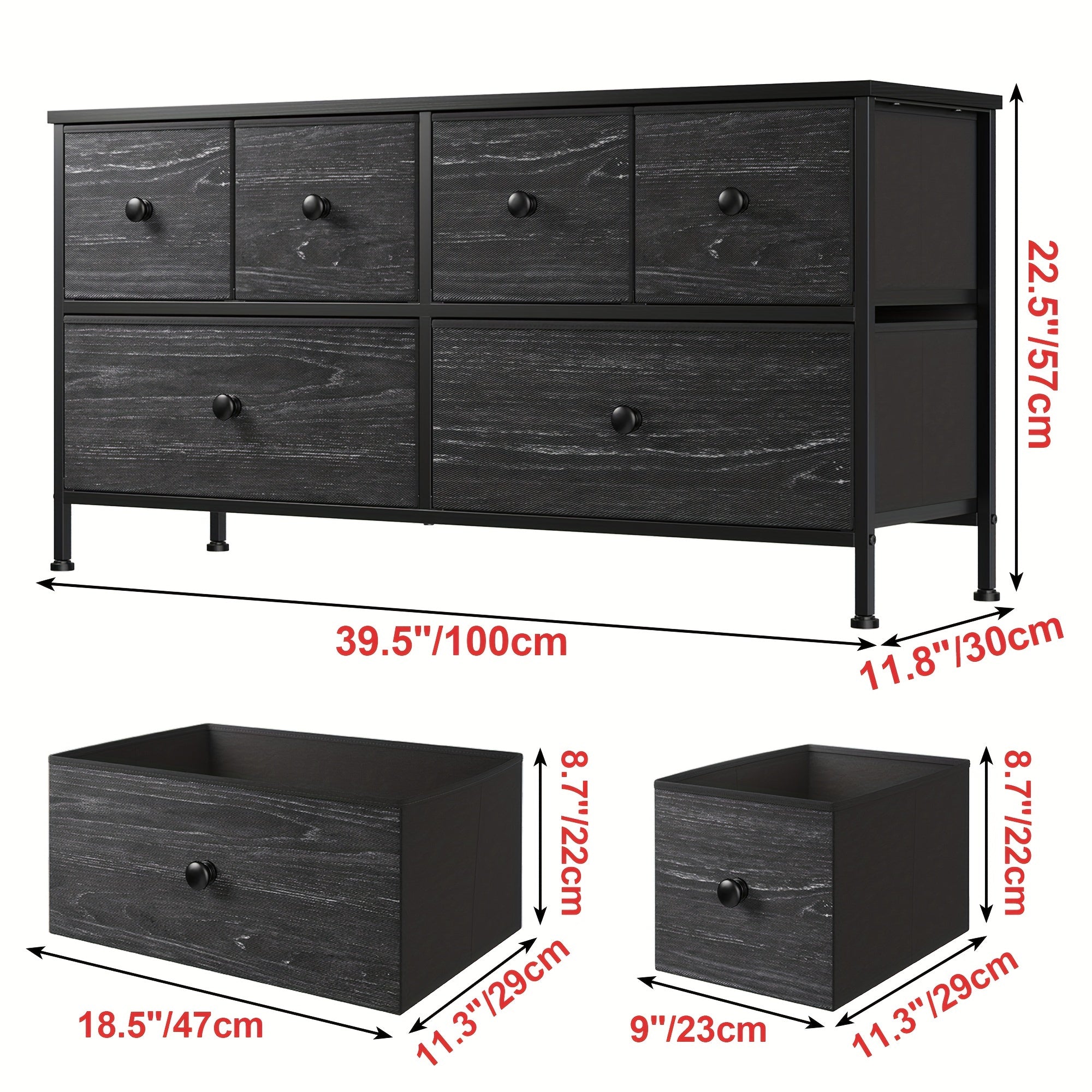 Dresser For Bedroom With 6 Drawer Dresser TV Stand Dresser & Chests Of Drawers Cute Dressers For Closet, Living Room, Hallway, Playroom, Black For Lab