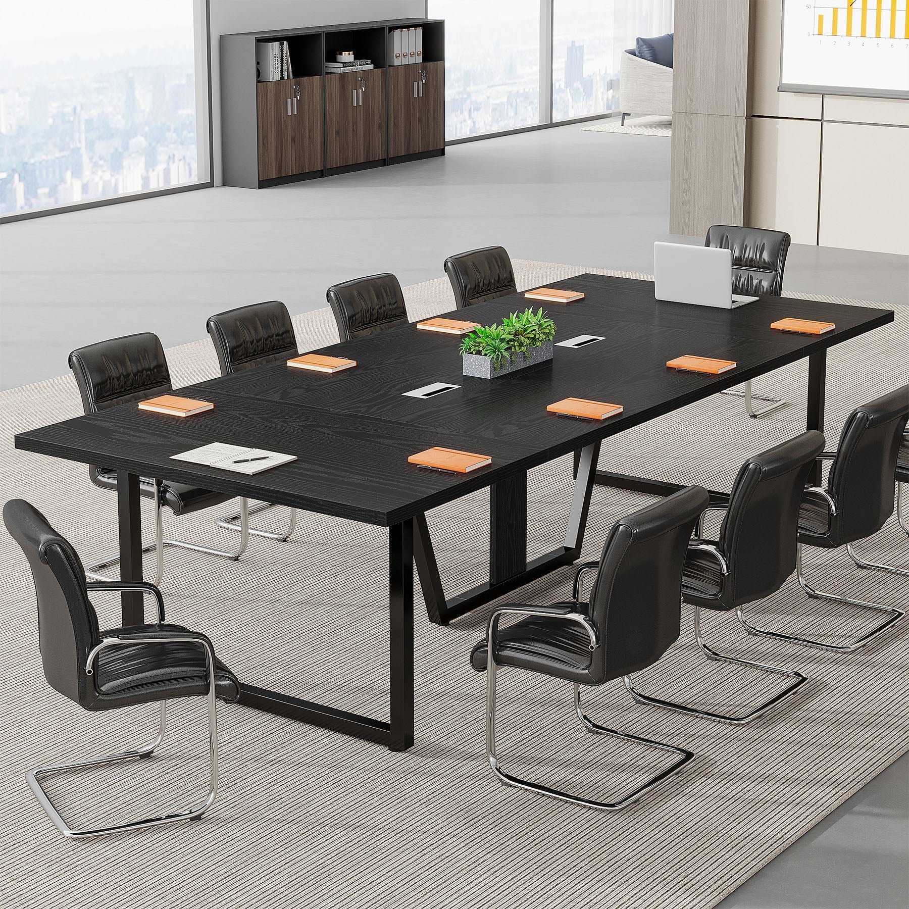 240 cm Conference Table, 240 cm Large Meeting Table for 10 People