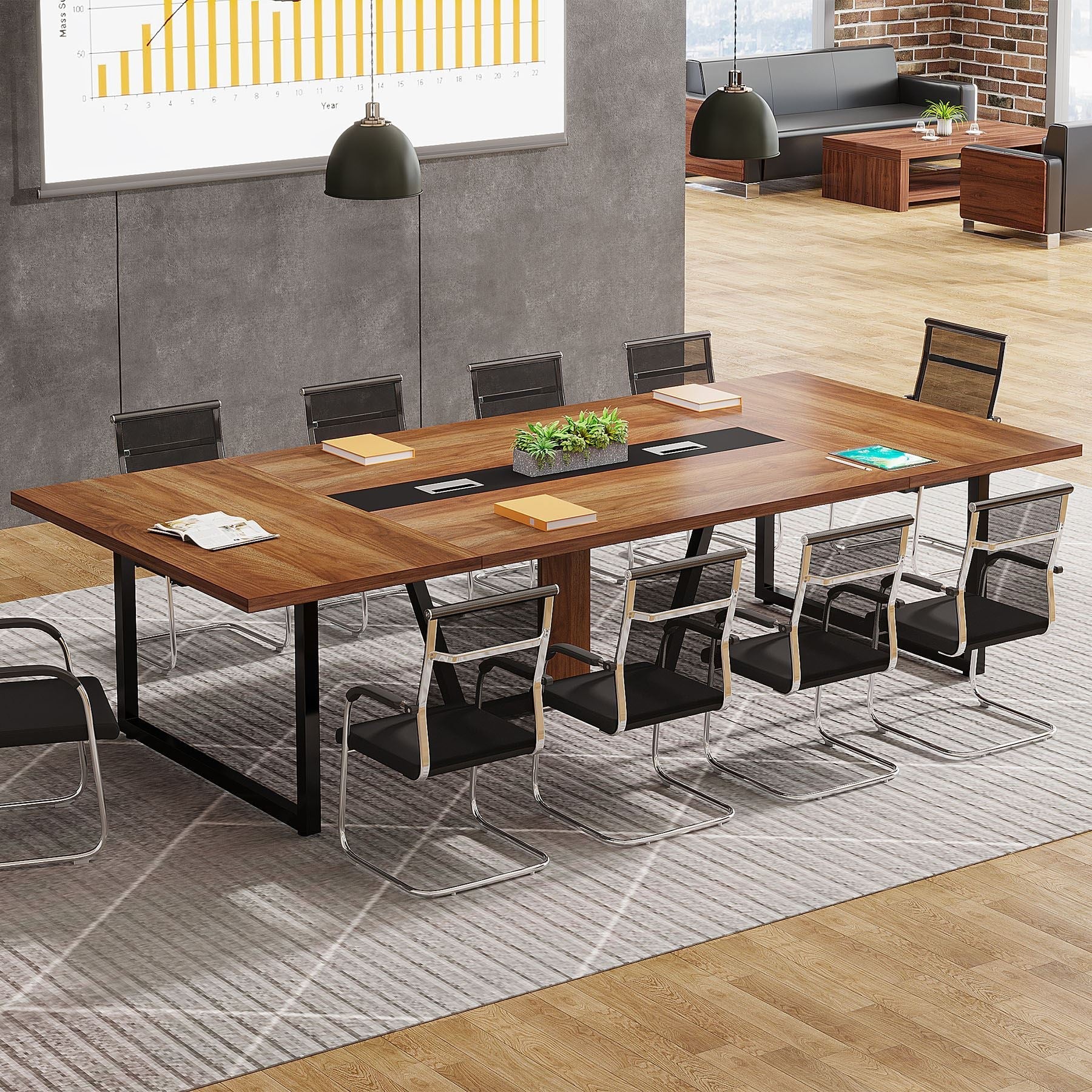 240 cm Conference Table, 240 cm Large Meeting Table for 10 People