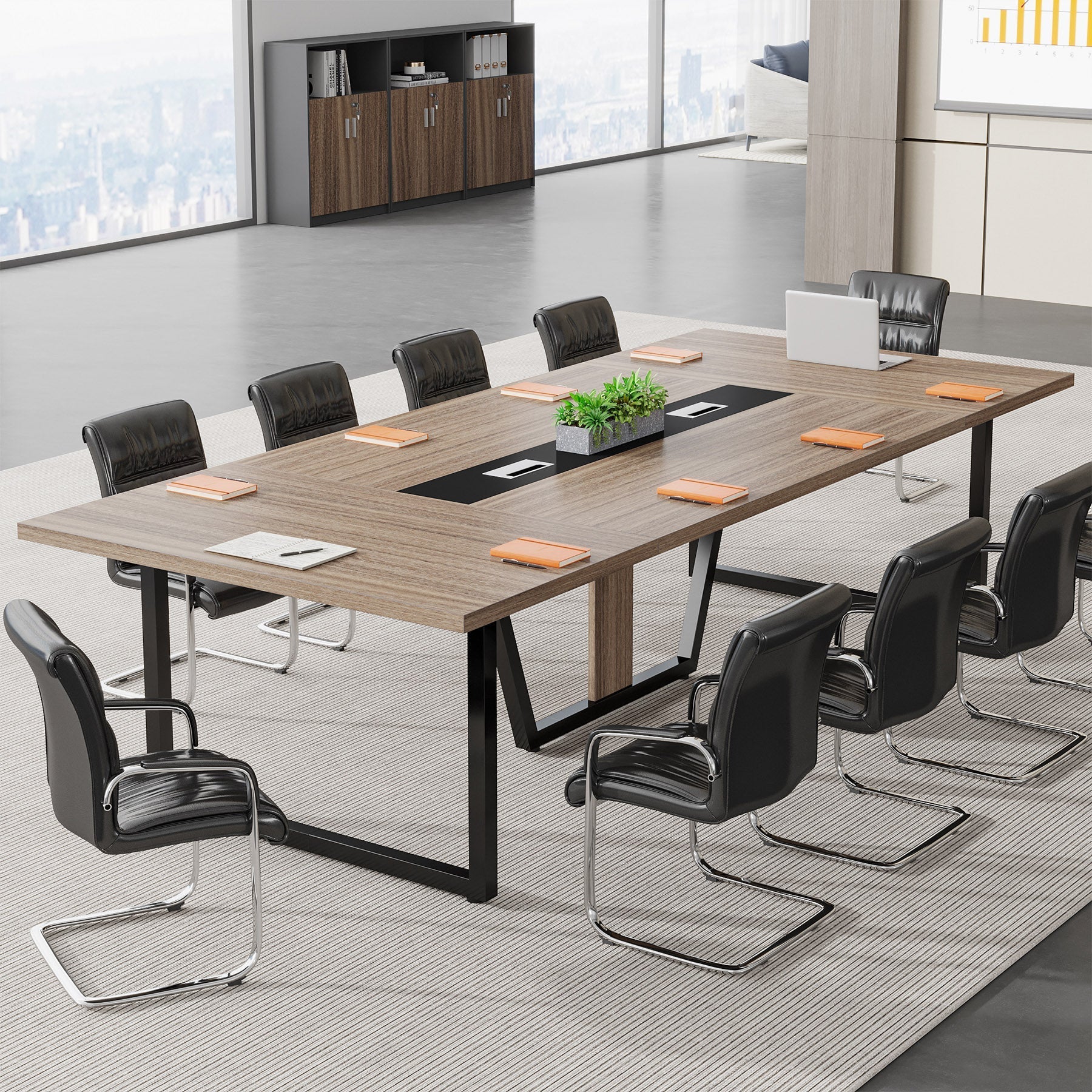 240 cm Conference Table, 240 cm Large Meeting Table for 10 People