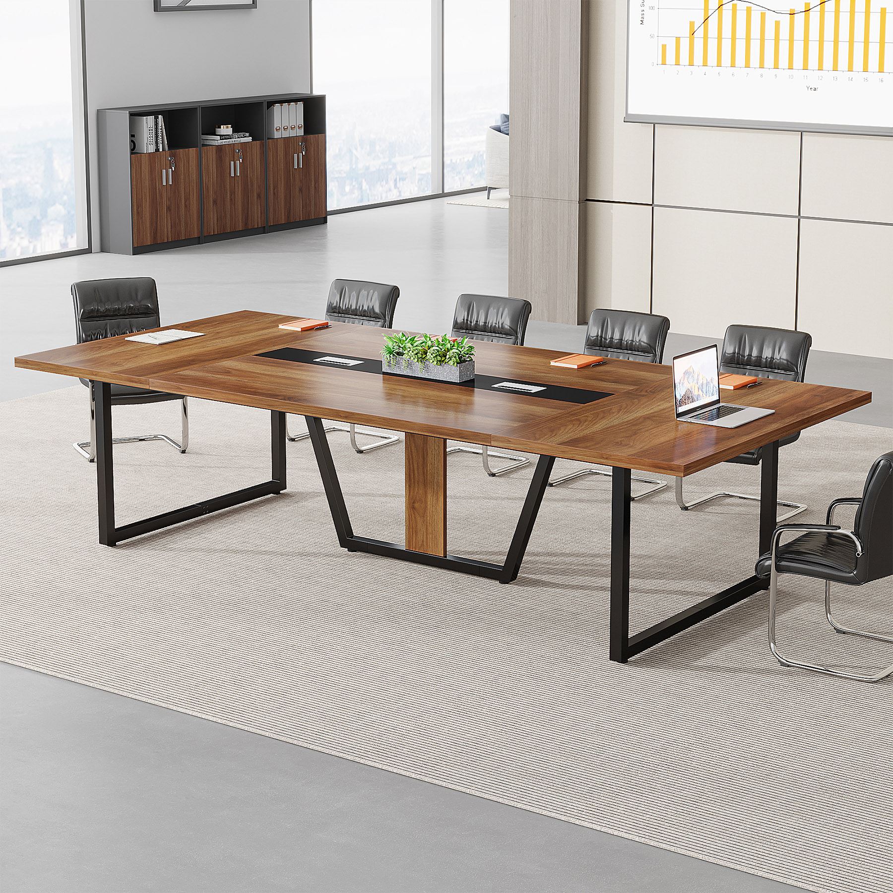 240 cm Conference Table, 240 cm Large Meeting Table for 10 People