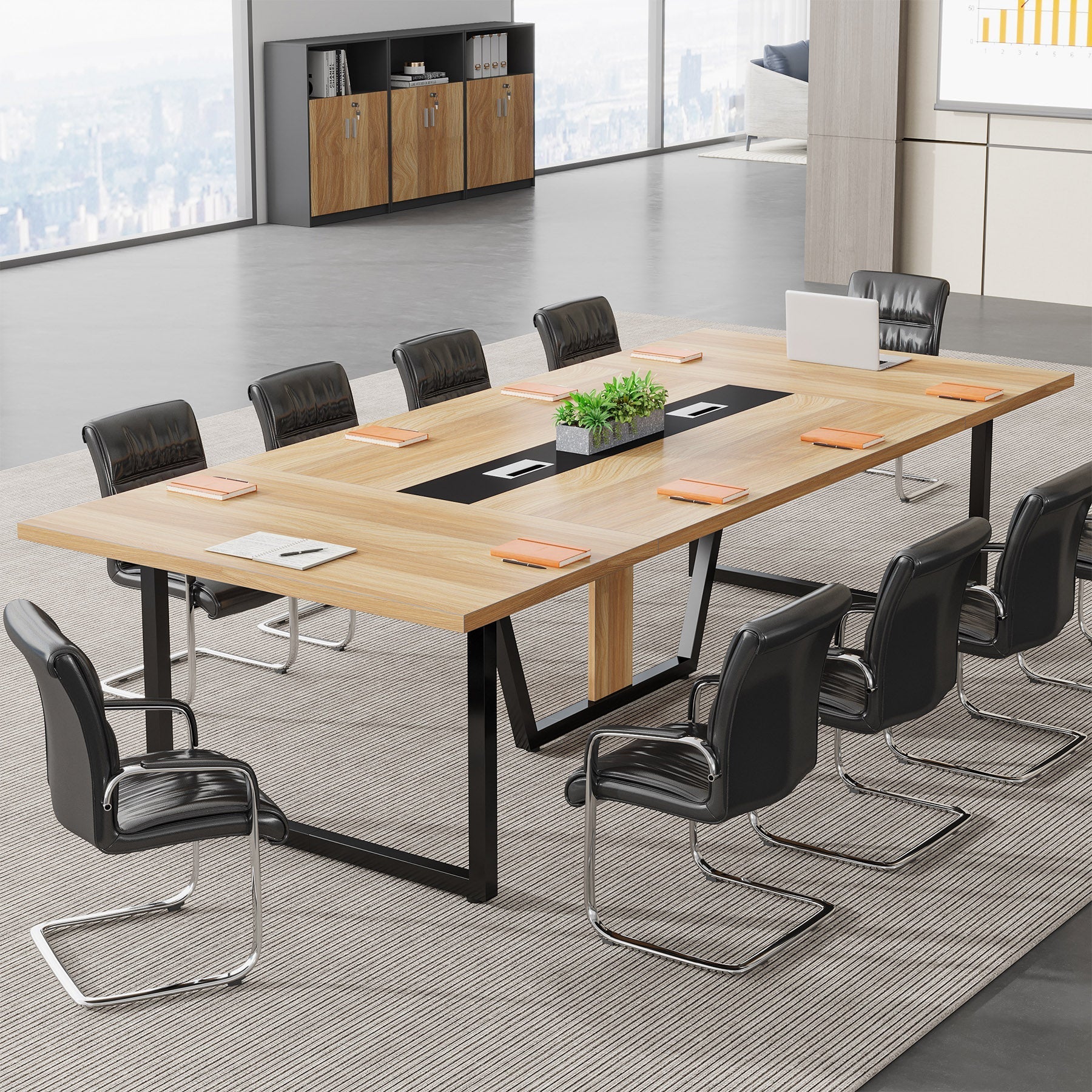 240 cm Conference Table, 240 cm Large Meeting Table for 10 People