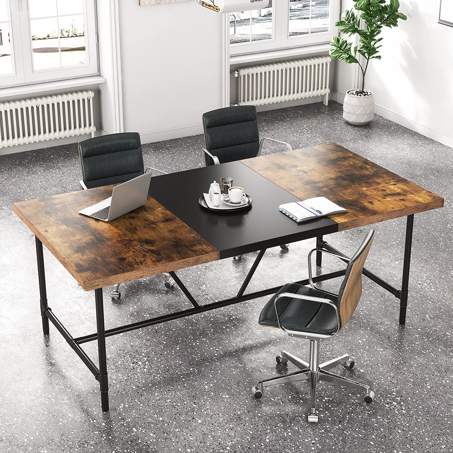 183 cm Conference Table, 180 x 90 cm Meeting Table Computer Desk