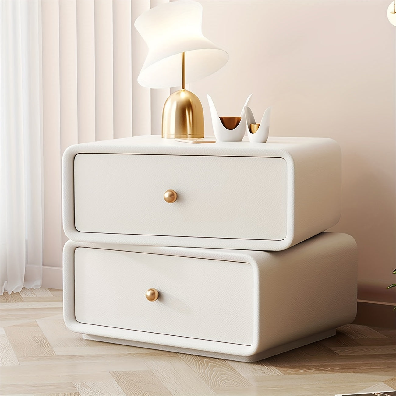 Multifunctional Simple Bedside Table with 2 Drawers, Bedside Table Side Table Suitable for Living Room, Bedroom, Corridor and Small Space