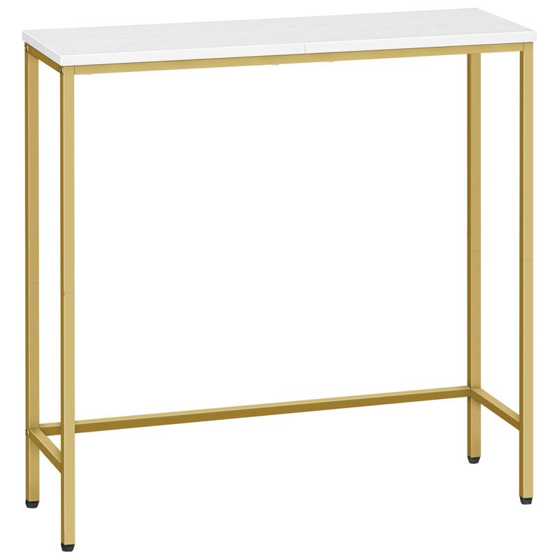 Narrow Console Table, 75 cm Small Entryway Table, Thin Sofa Table, Side Table, Display Table for Hallway, Bedroom, Living Room, Foyer, Greige and Black, Black, White and Golden